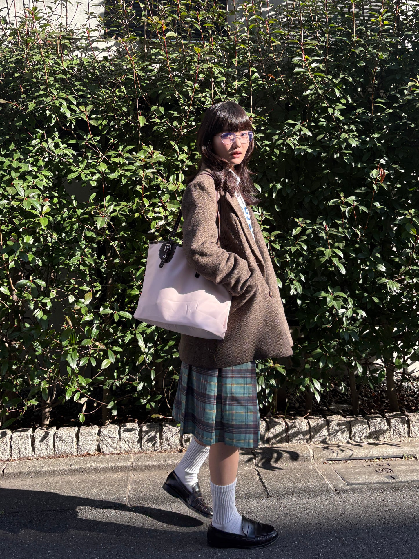 ライトグリーンプリーツチェックスカート DPA43739