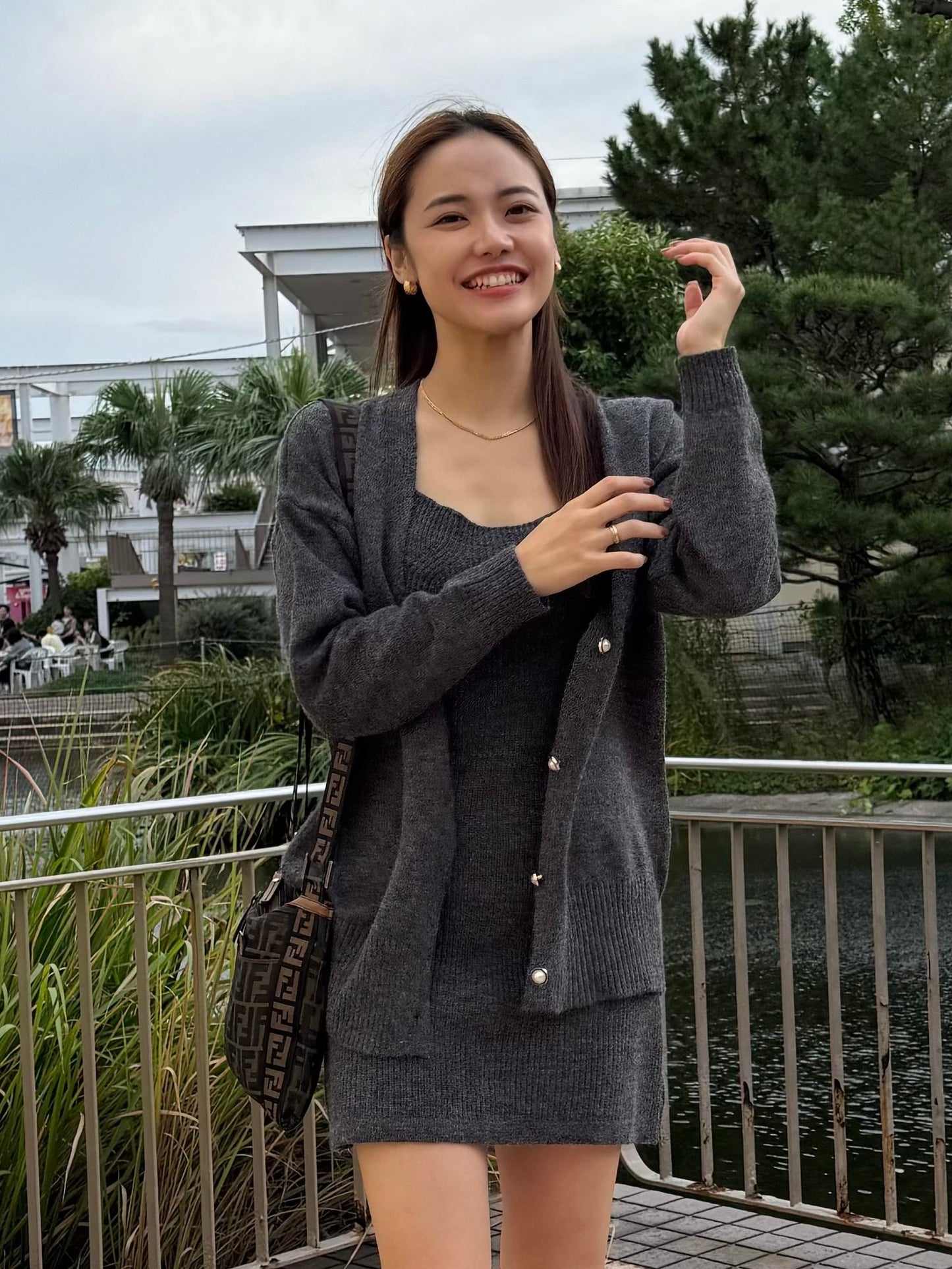 グレーセーターツーピースセット DPB47480