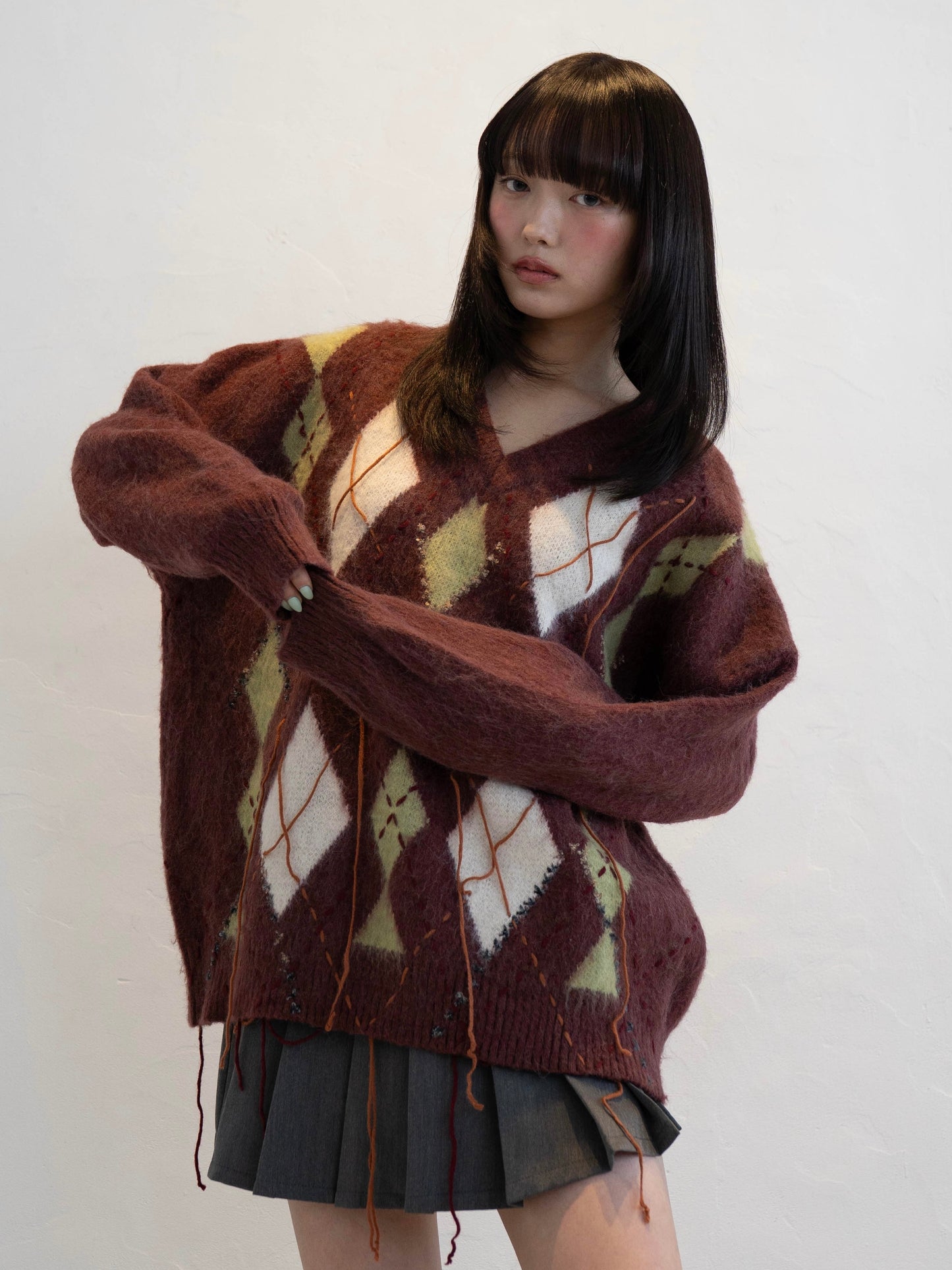 アーガイルチェックニット DPC02012