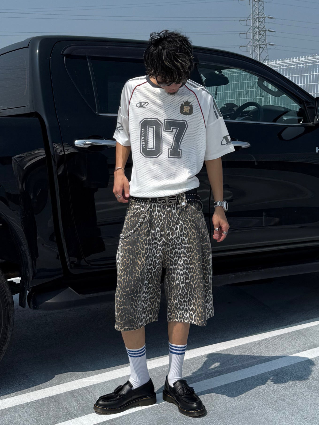 Kenshin_レオパードデニムハーフパンツ DPB73343