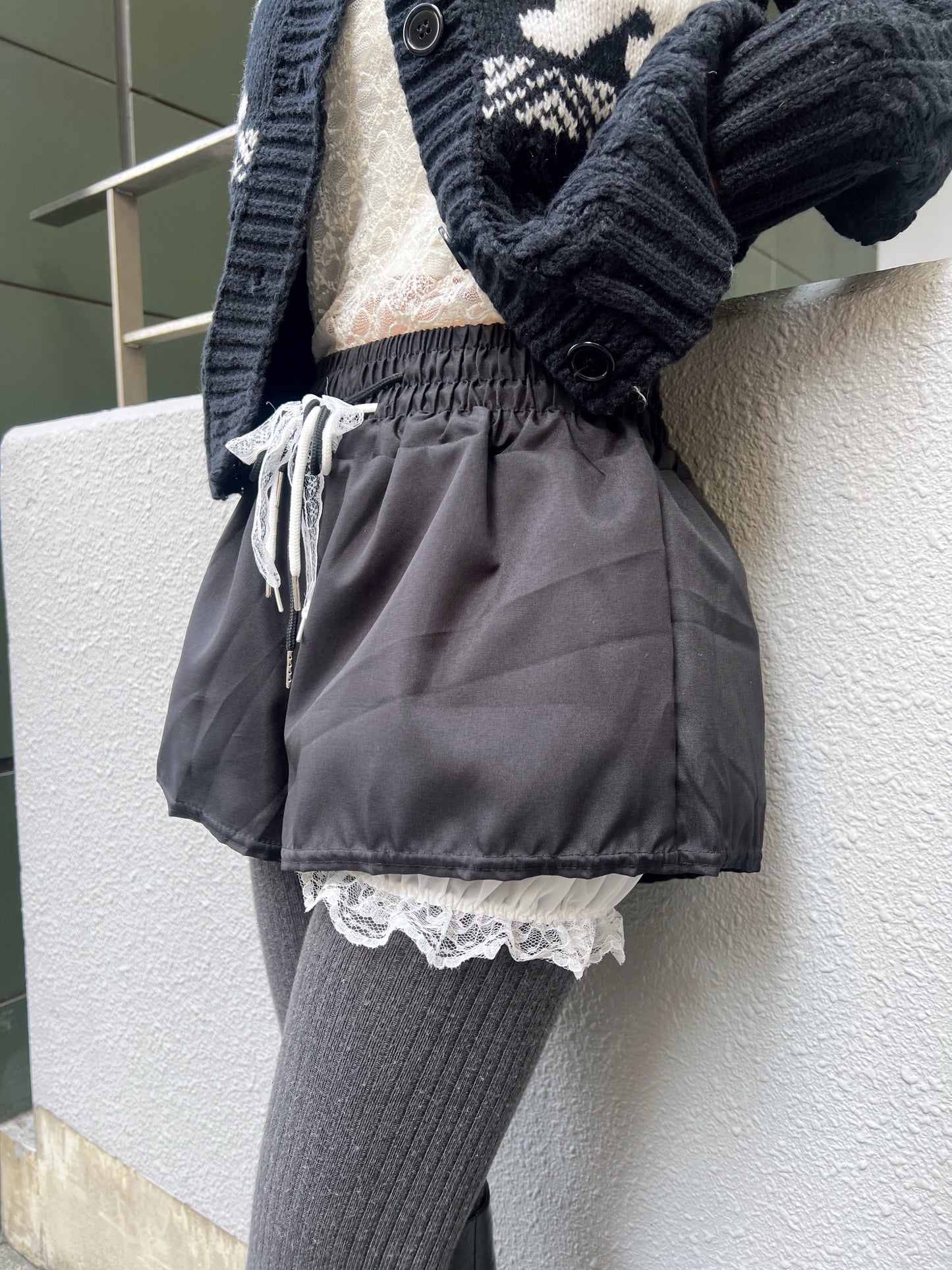 レースレイヤードマイクロショートパンツ DPB79249