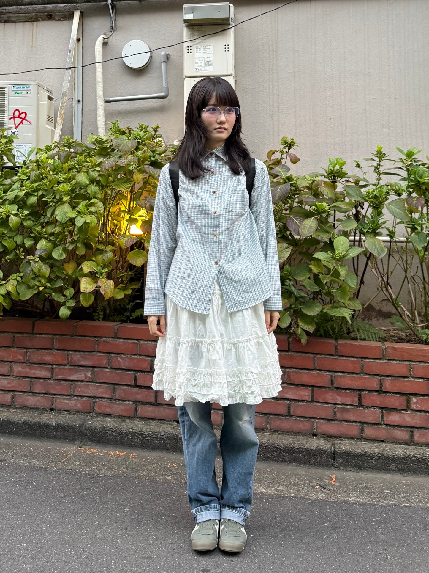 ライトブルーミニチェックシャツ DPA43675