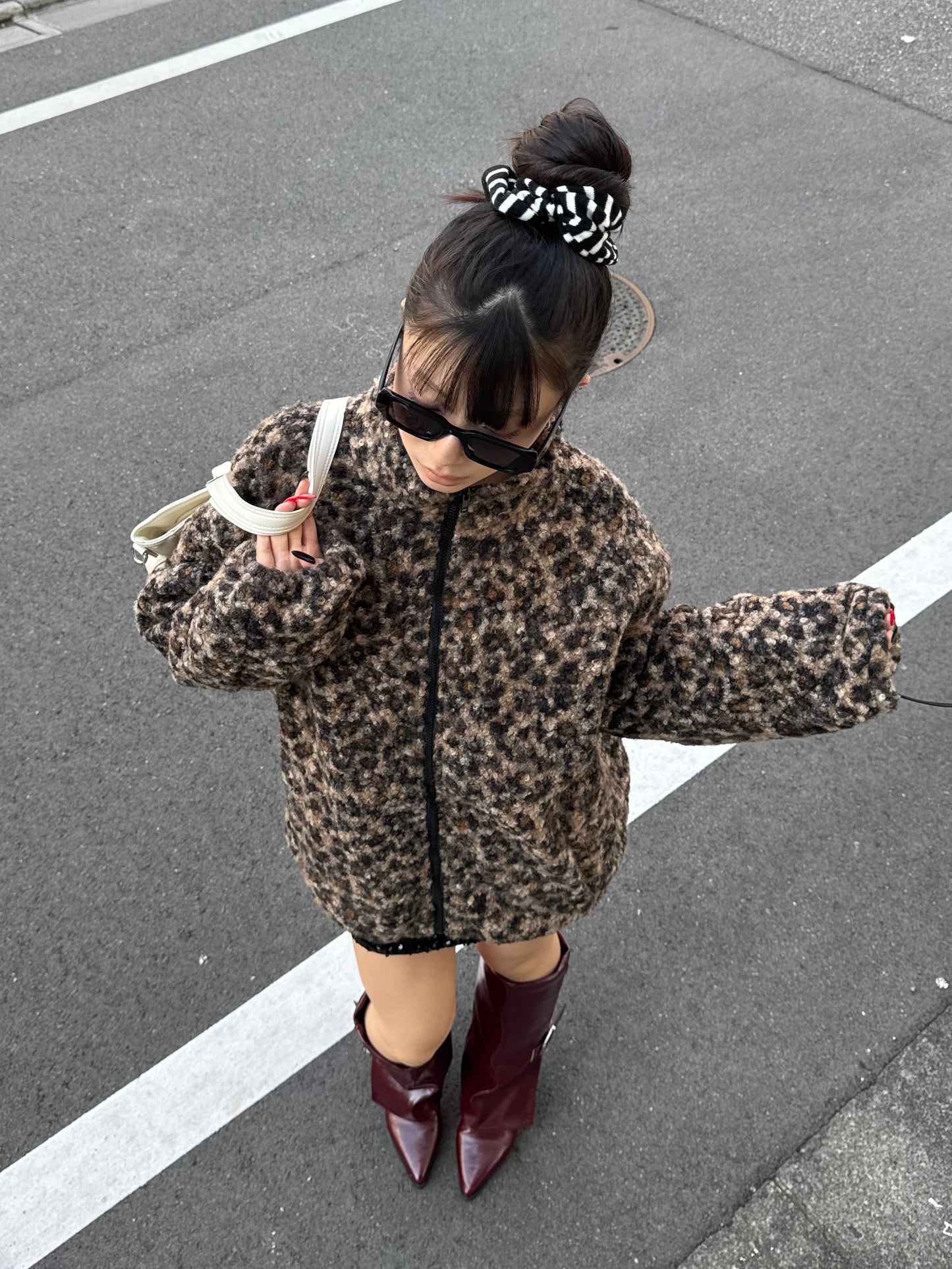 レオパードボアジップジャケット DPB86166