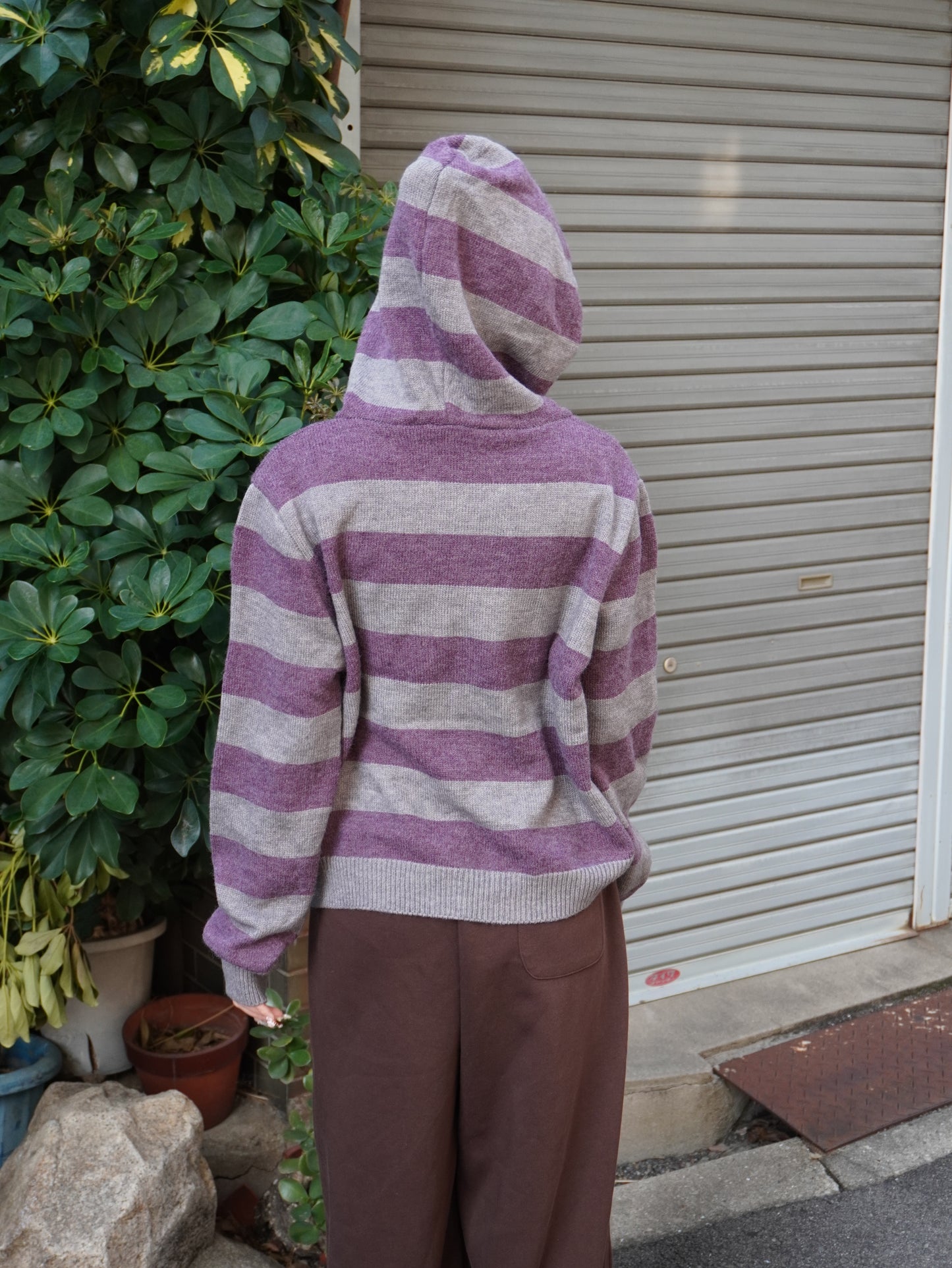 ボーダーフーディニットパーカー DPB85383