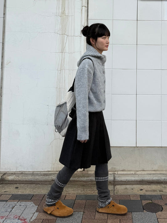 ライトグレーニットカーディガン DPA43737