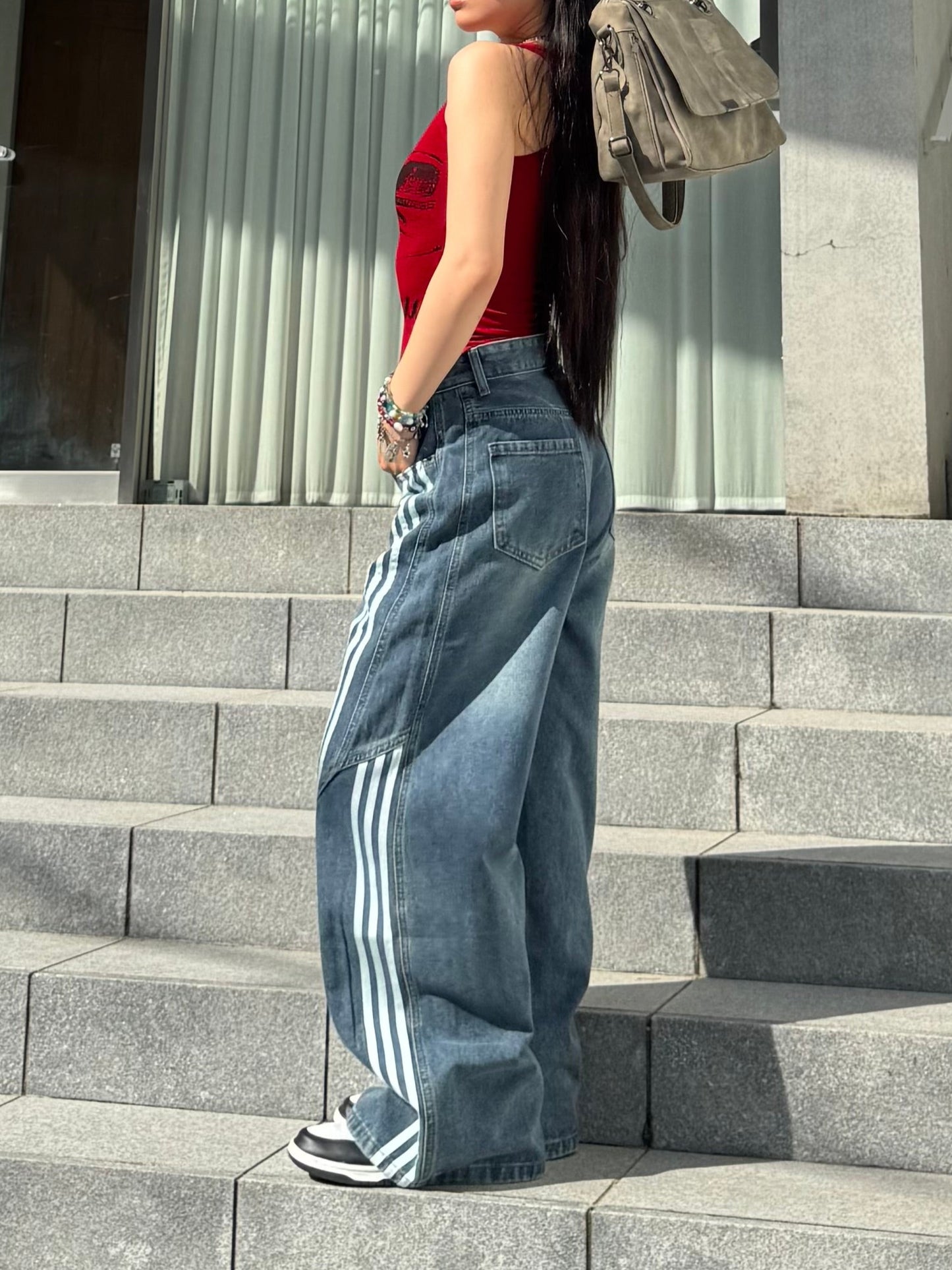 ラインブロックデニムパンツ DPB86081