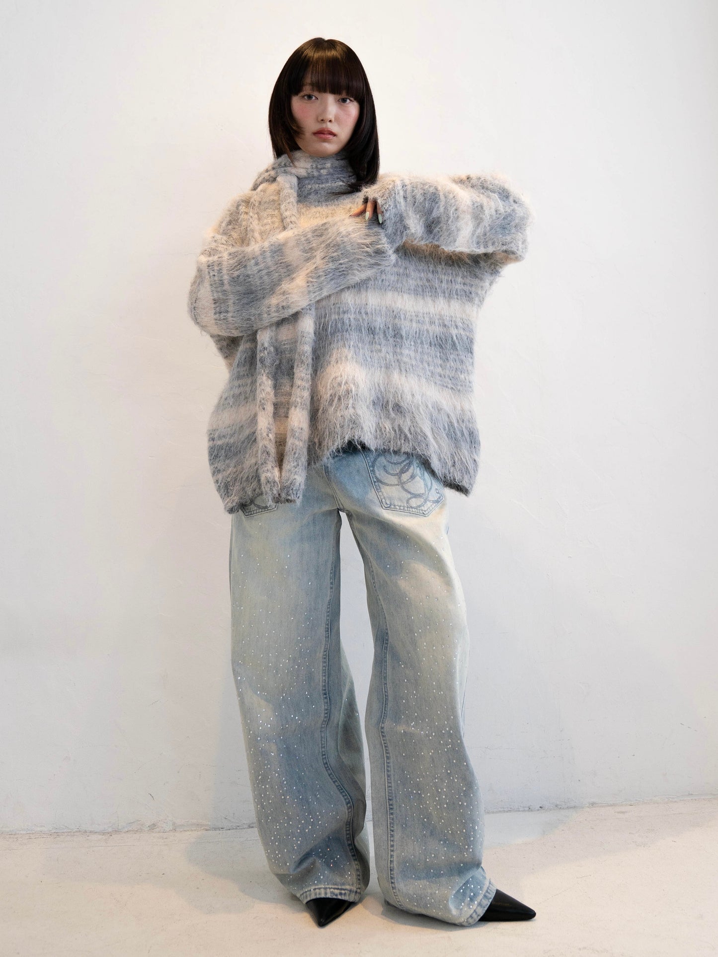 ラメストレートデニムパンツ DPC02014