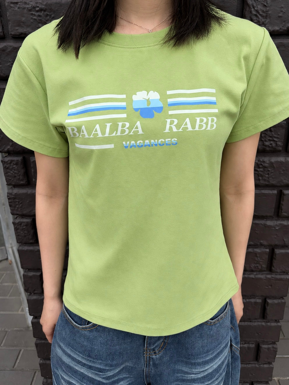 グリーンミニマルTシャツ DPB99096