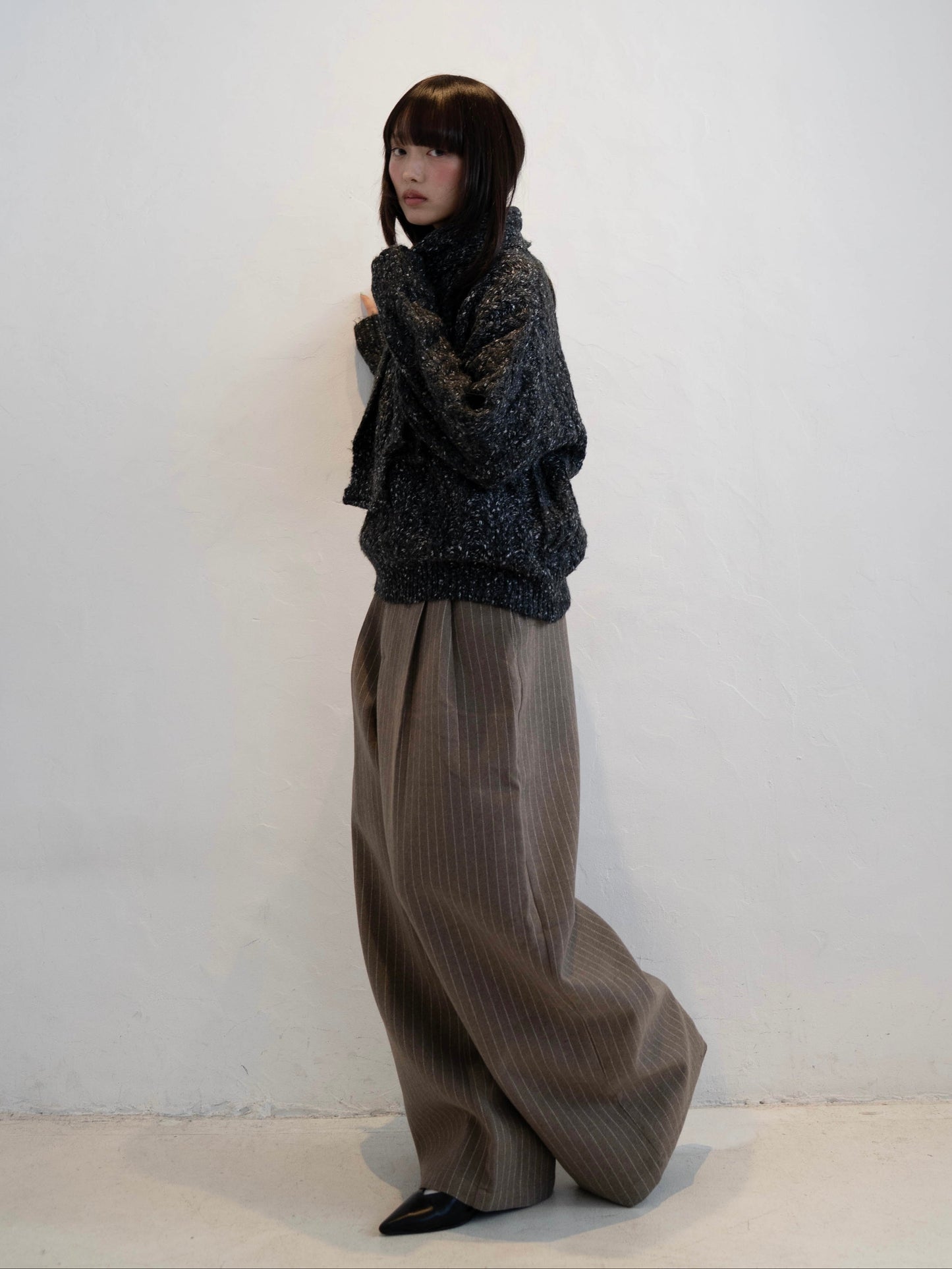 マフラー付きマーブルニット DPC02002