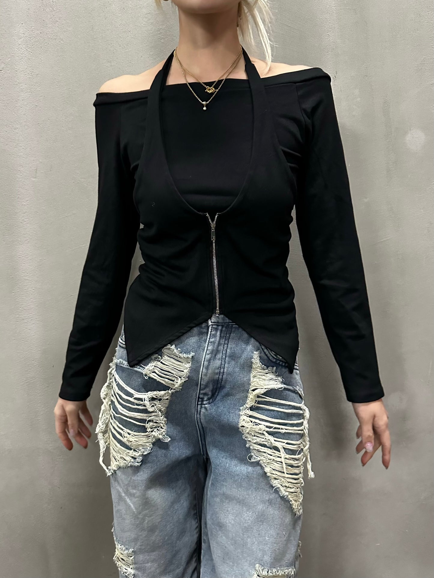 レイヤードオフショルトップス DPB26675