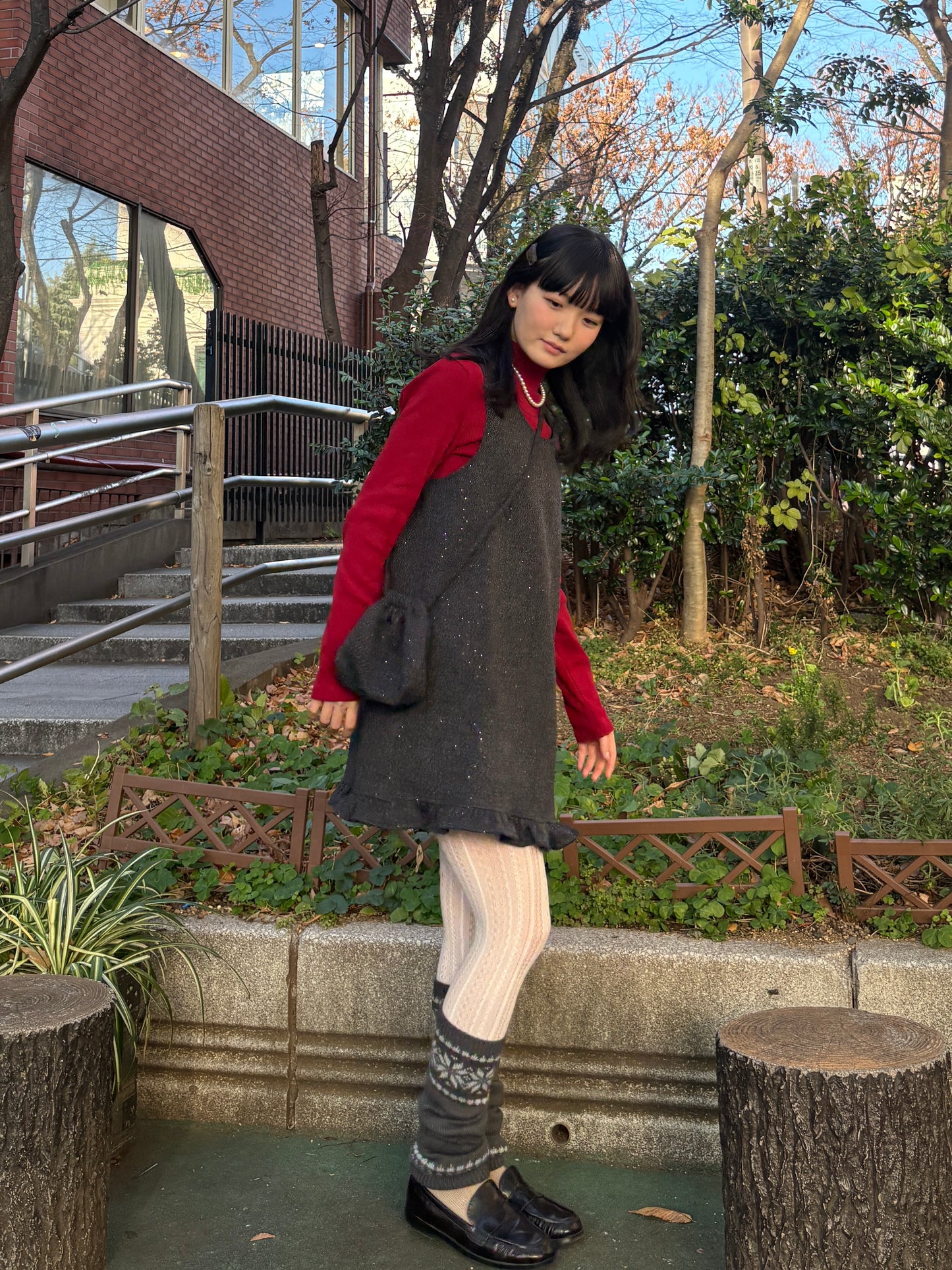 グリッターフリルワンピース&ミニバッグ DPA43724