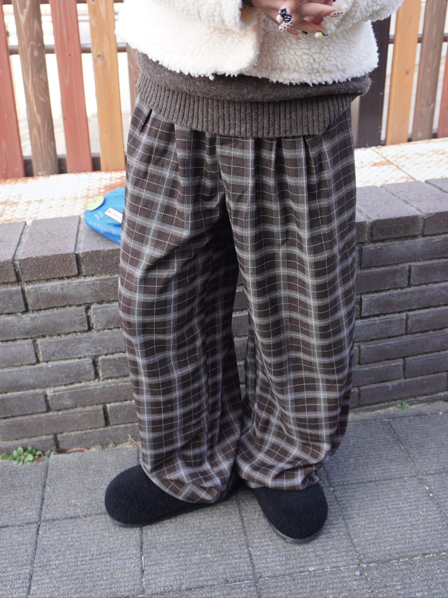 チェックワイドパンツ DPB85423