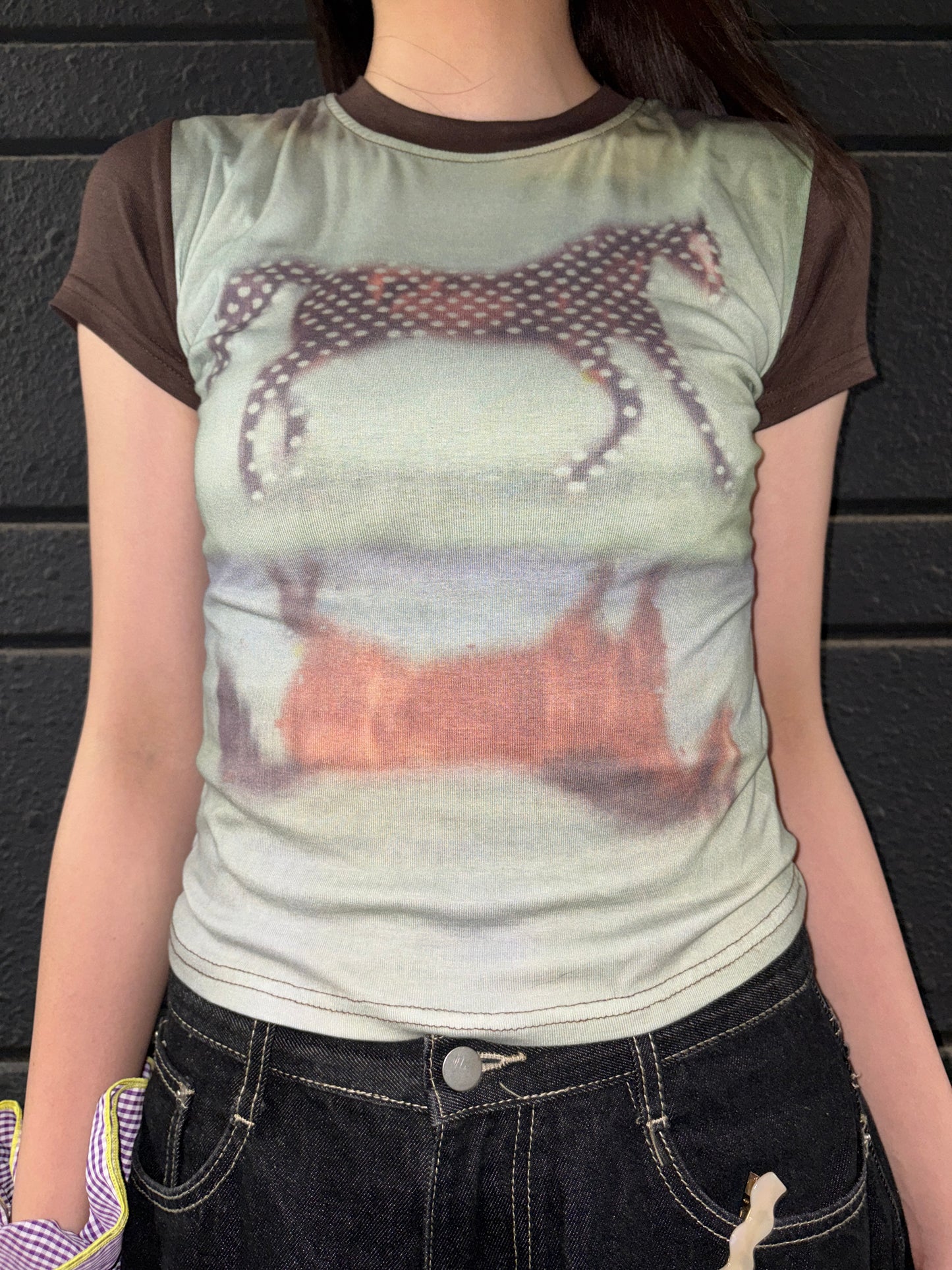 ホースプリントチョコミントTシャツ DPC08020