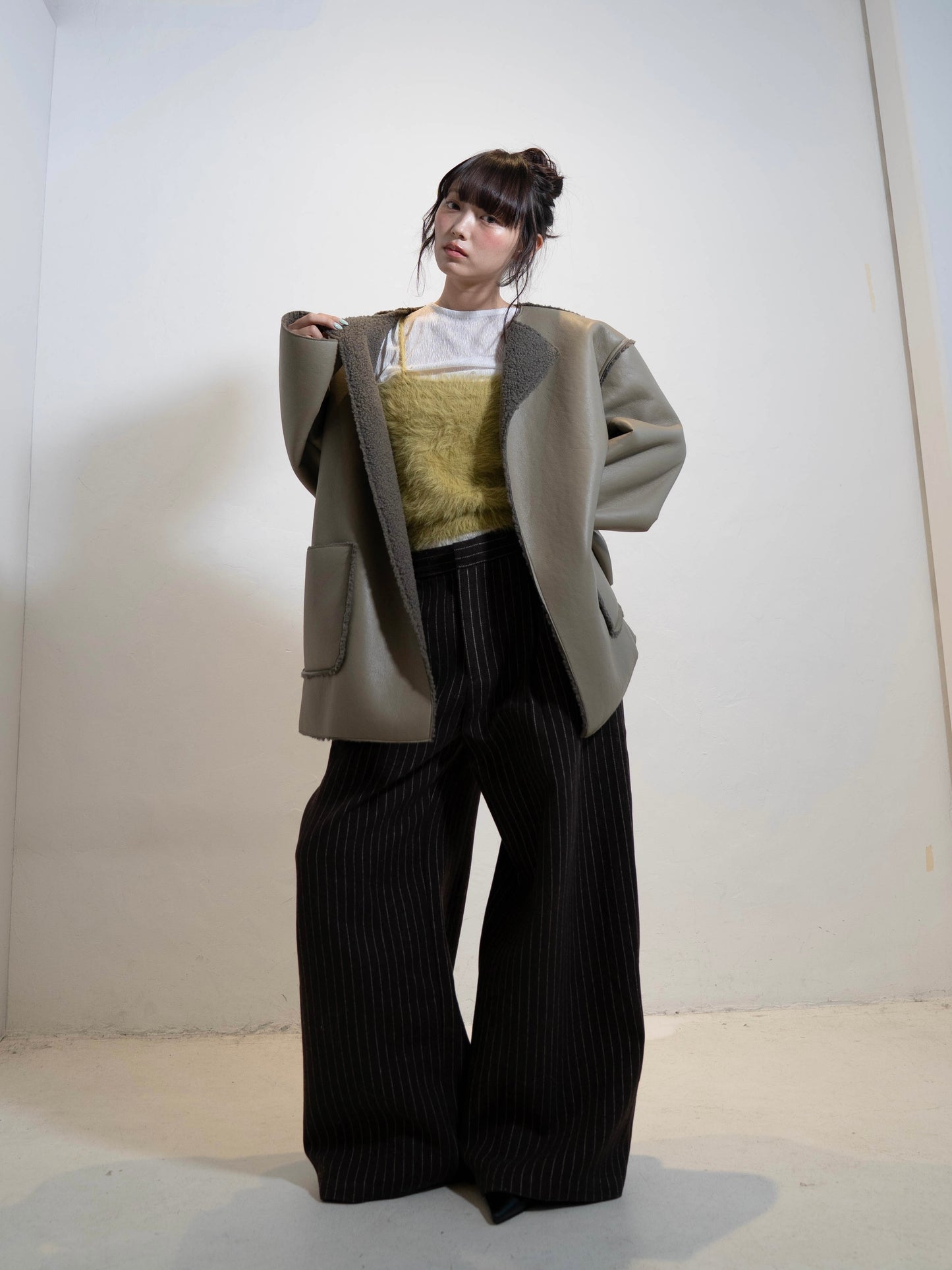 ポイントボアフェイクレザージャケット DPC02010