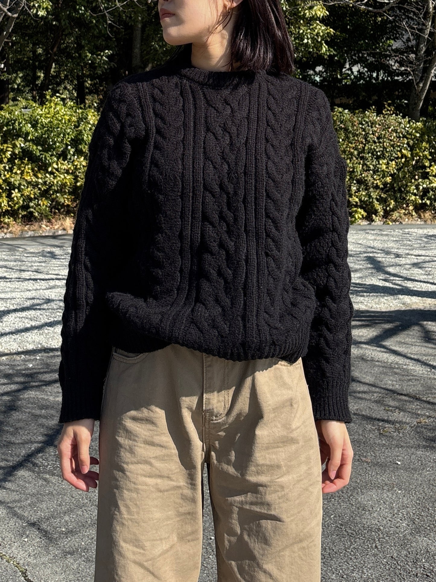 ブラックケーブルニット DPB63268