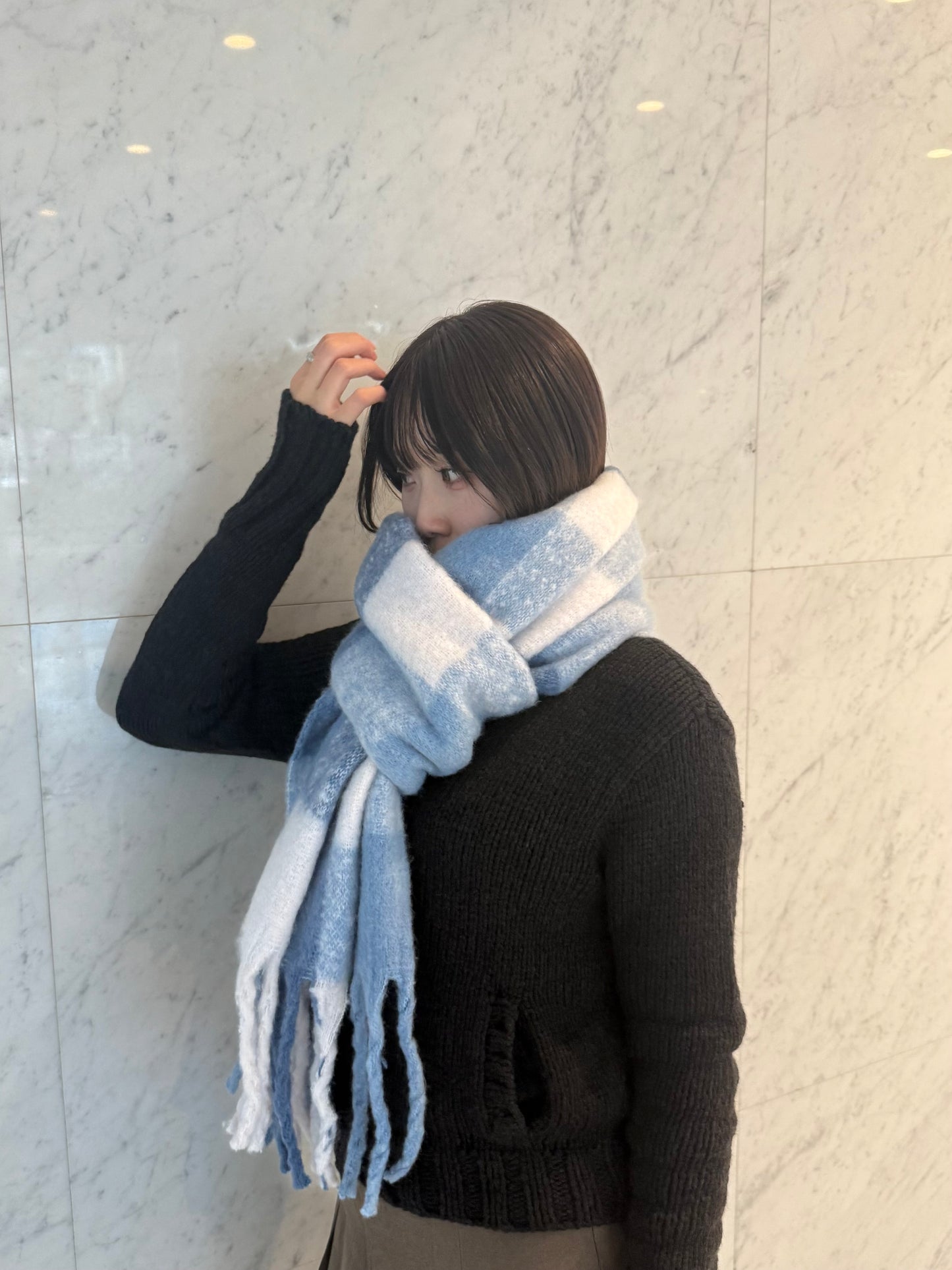 チェック柄ボリュームマフラー DPB93034