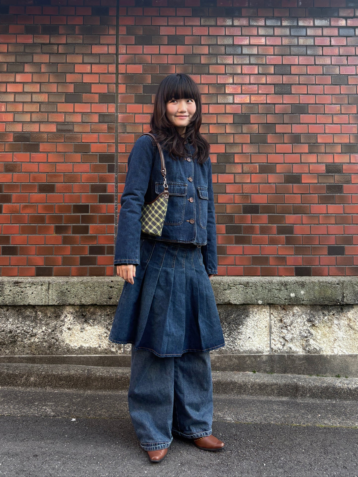 カジュアルチェックハンドバッグ DPA43778