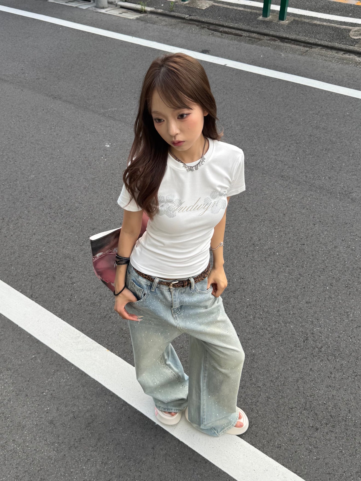 ラメストレートデニムパンツ DPB86071