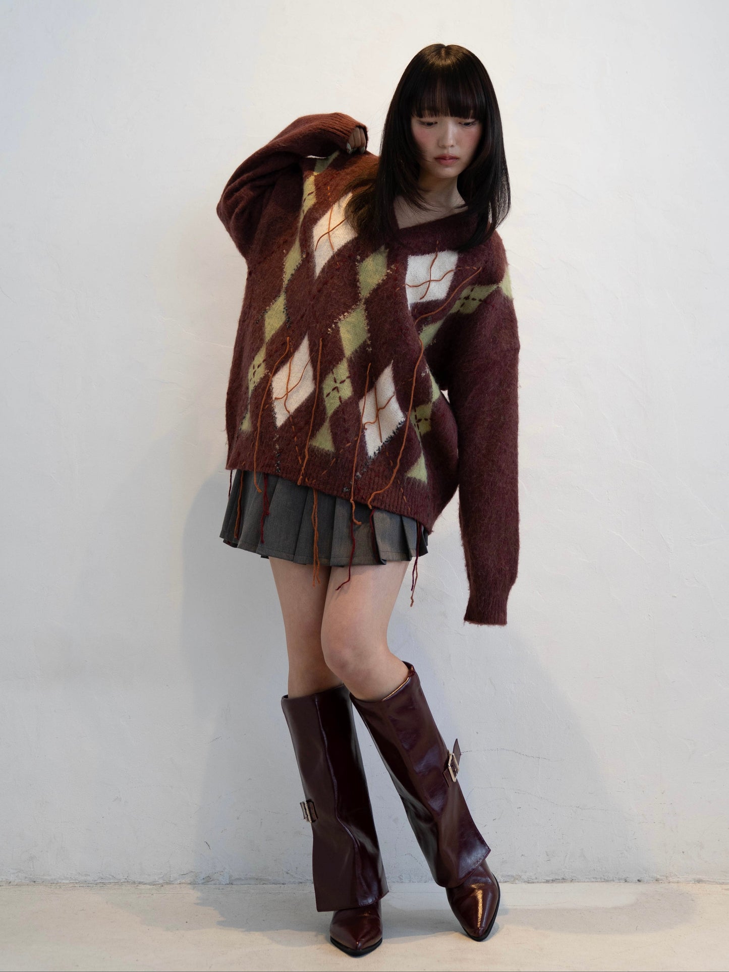 アーガイルチェックニット DPC02012