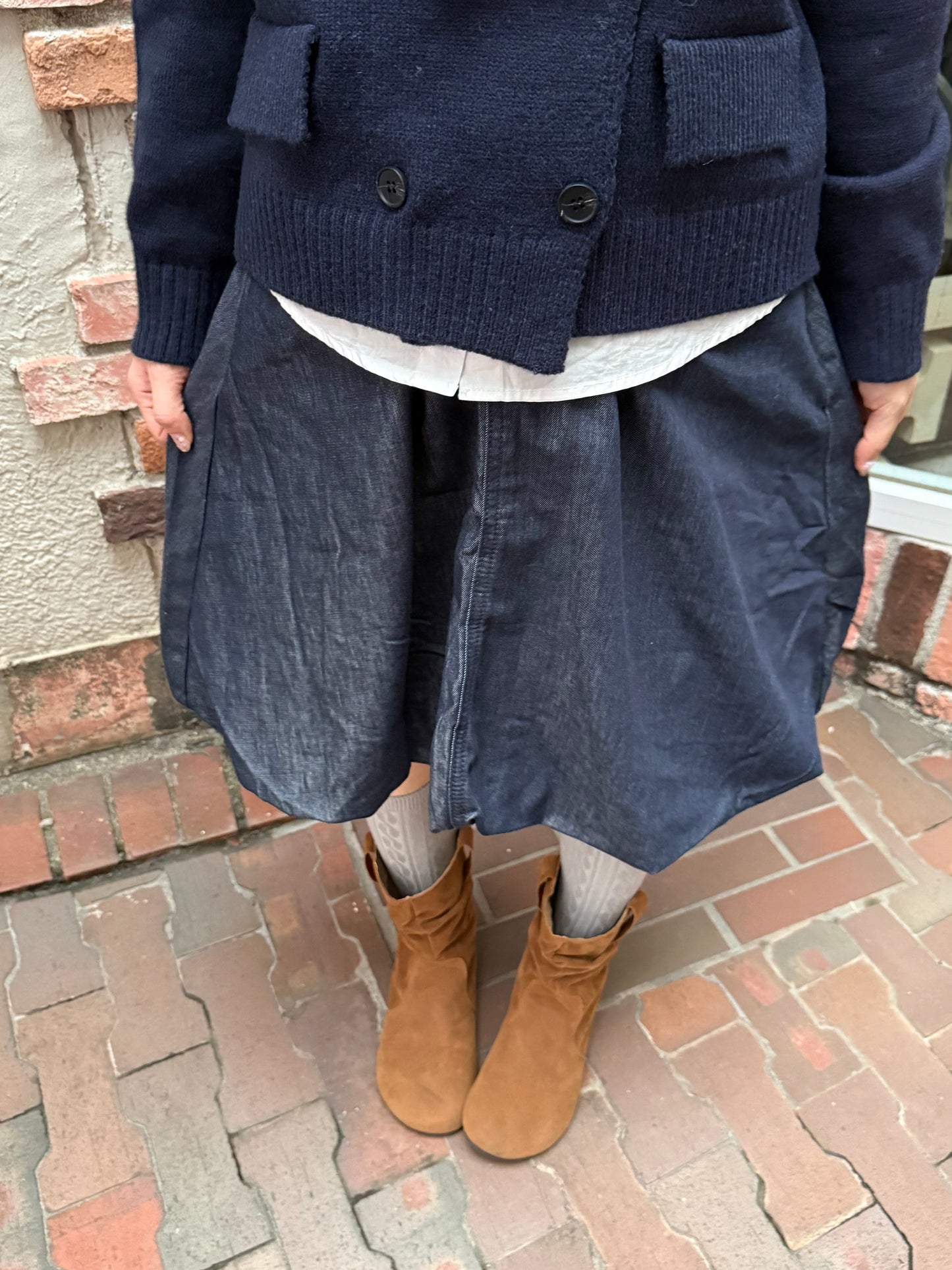 バルーンデニムミディアムスカート DPA43713