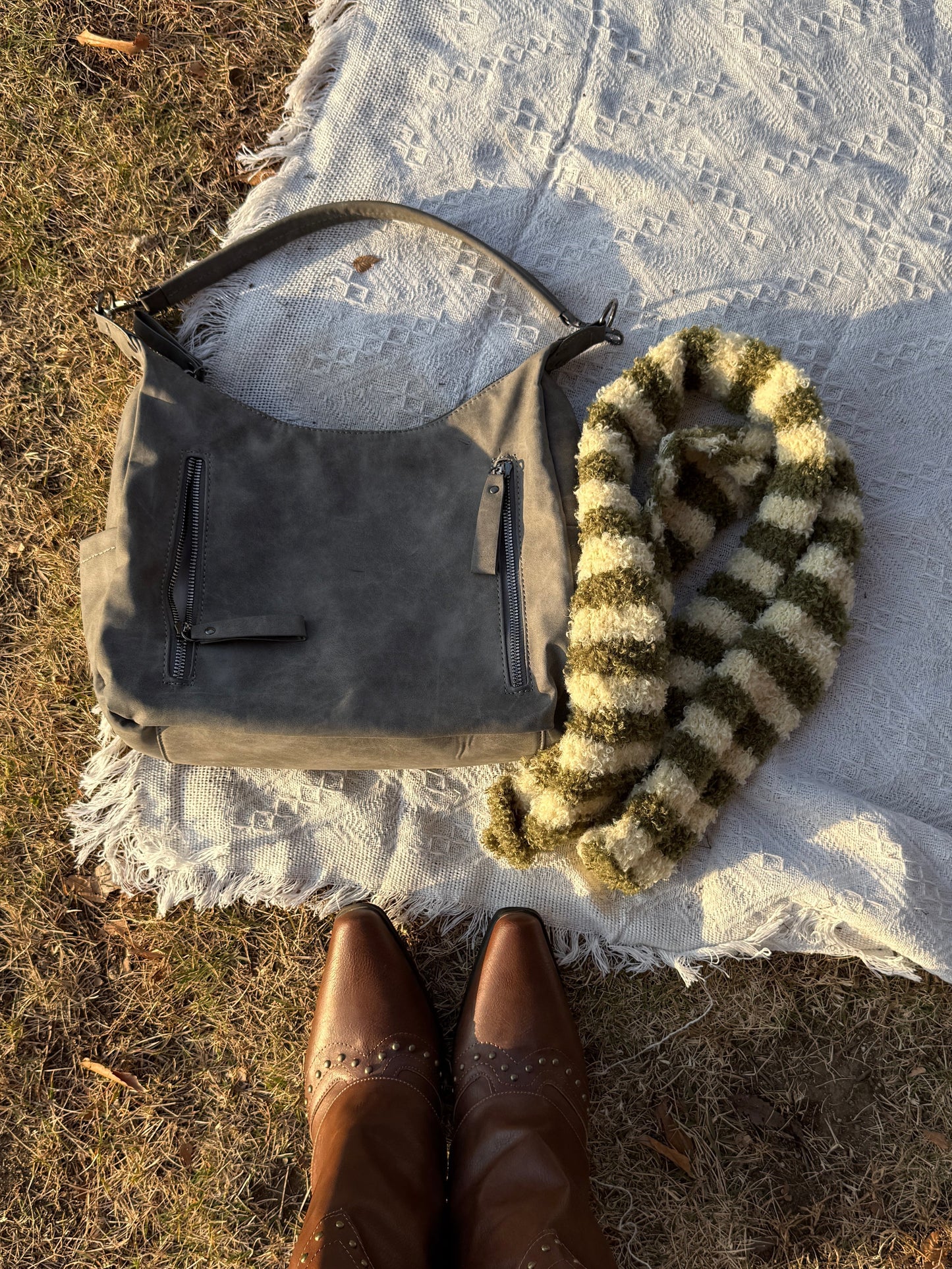 カーキボーダーマフラー DPC01012