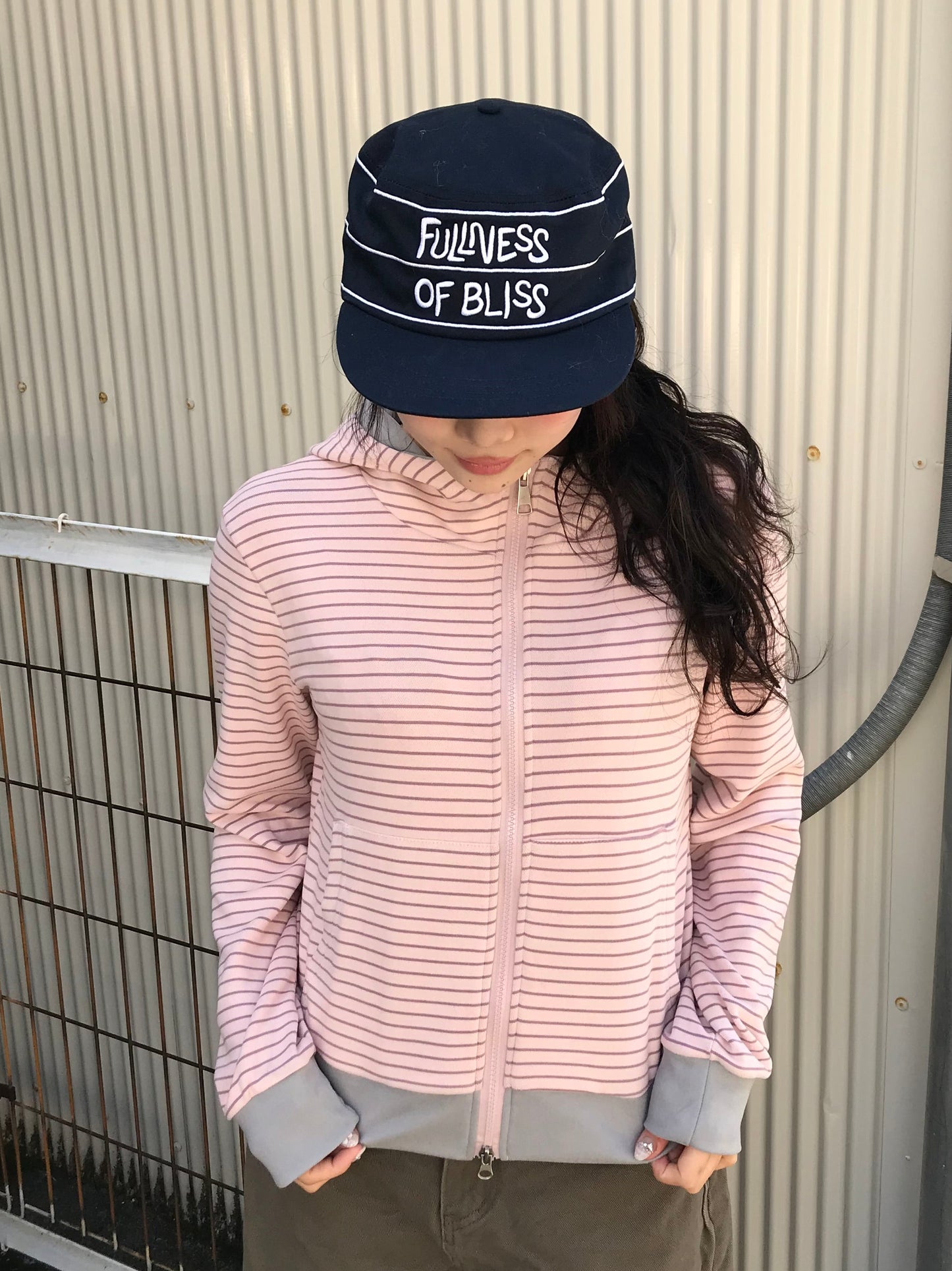 ボーダーピンクジップパーカー DPB89191