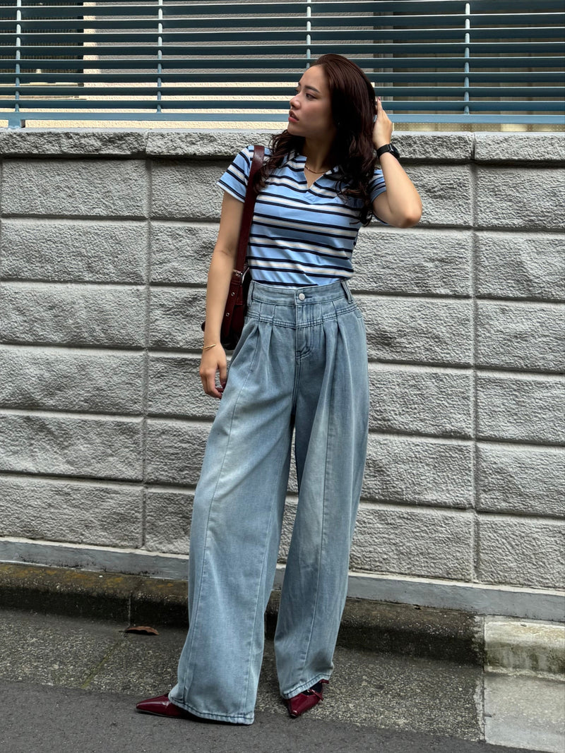 machatt ウエストタックデニム　ブルー　36 ウエストタックデニム（ブルー） | MACHATT ONLINE STORE