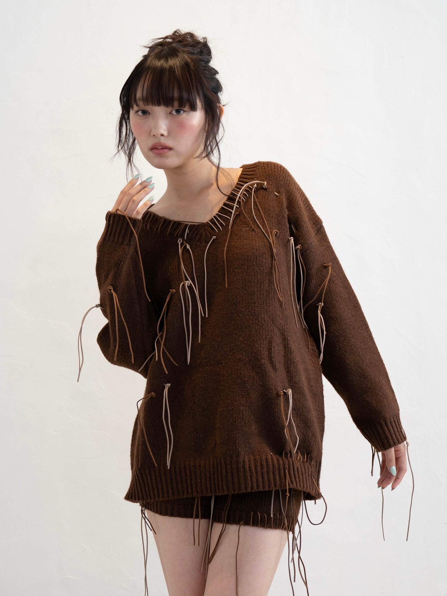 フリンジニットセットアップ DPC02011