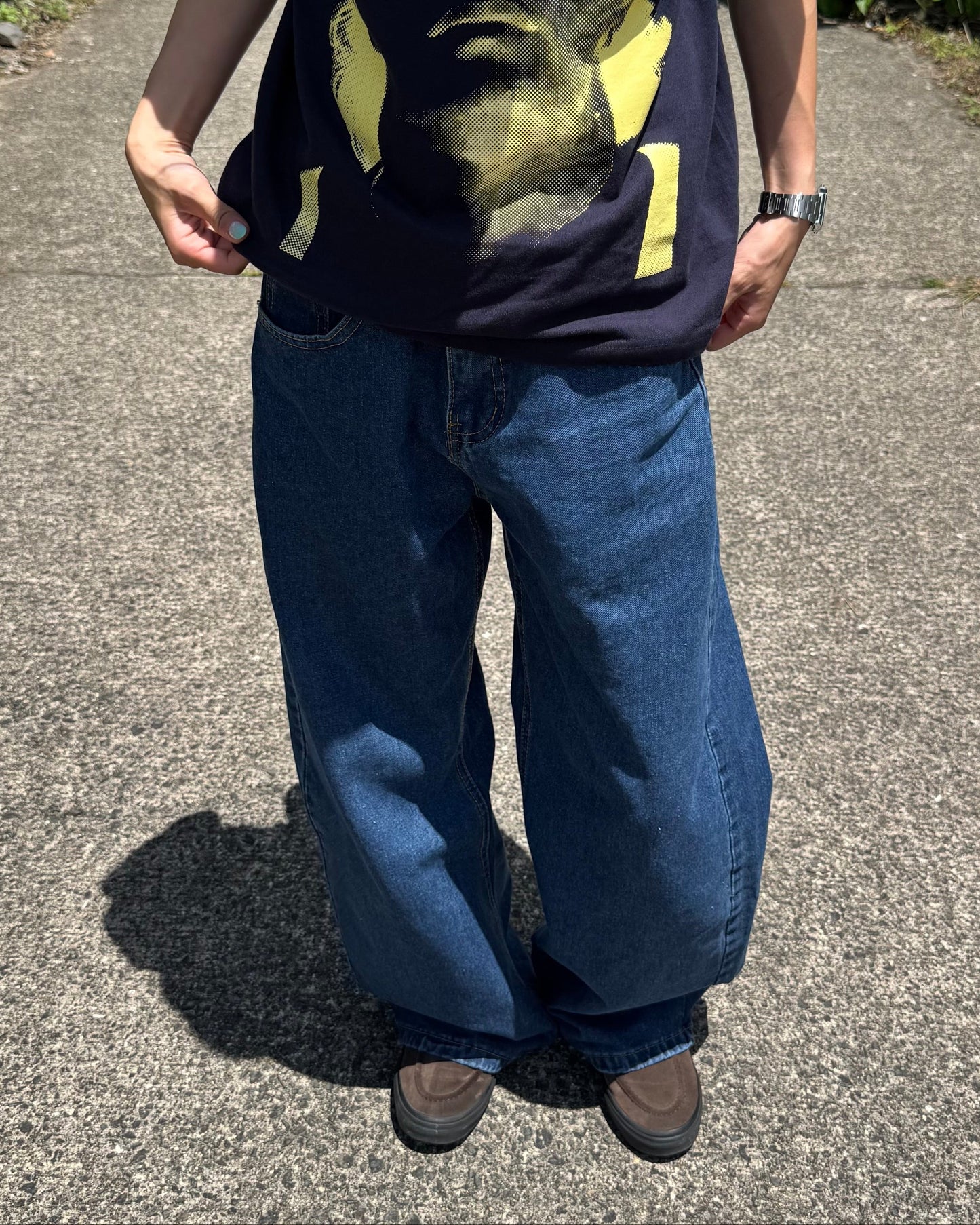 バックステッチワイドデニムパンツ DPC07038
