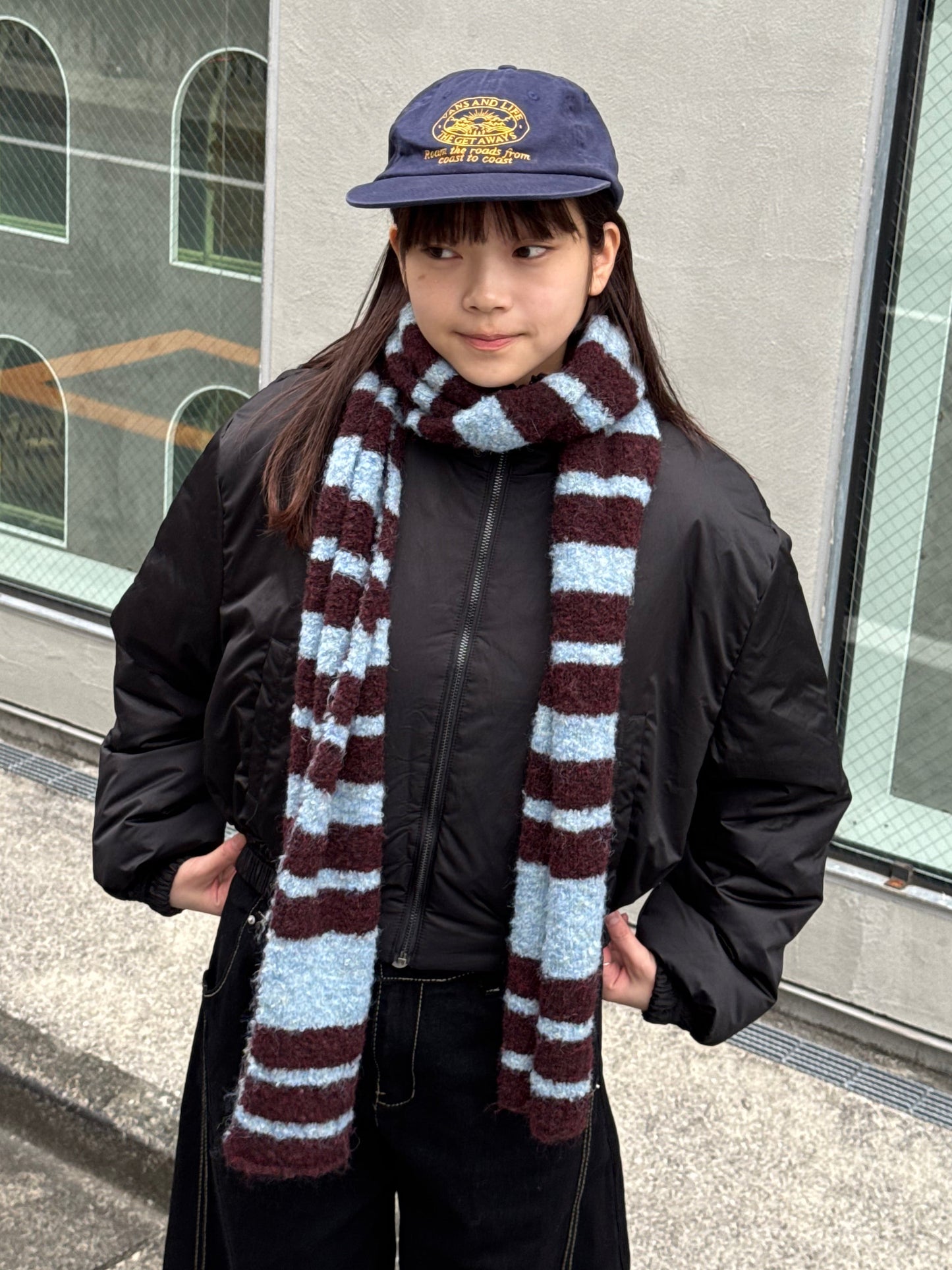 バイカラーボーダーマフラー DPB91062