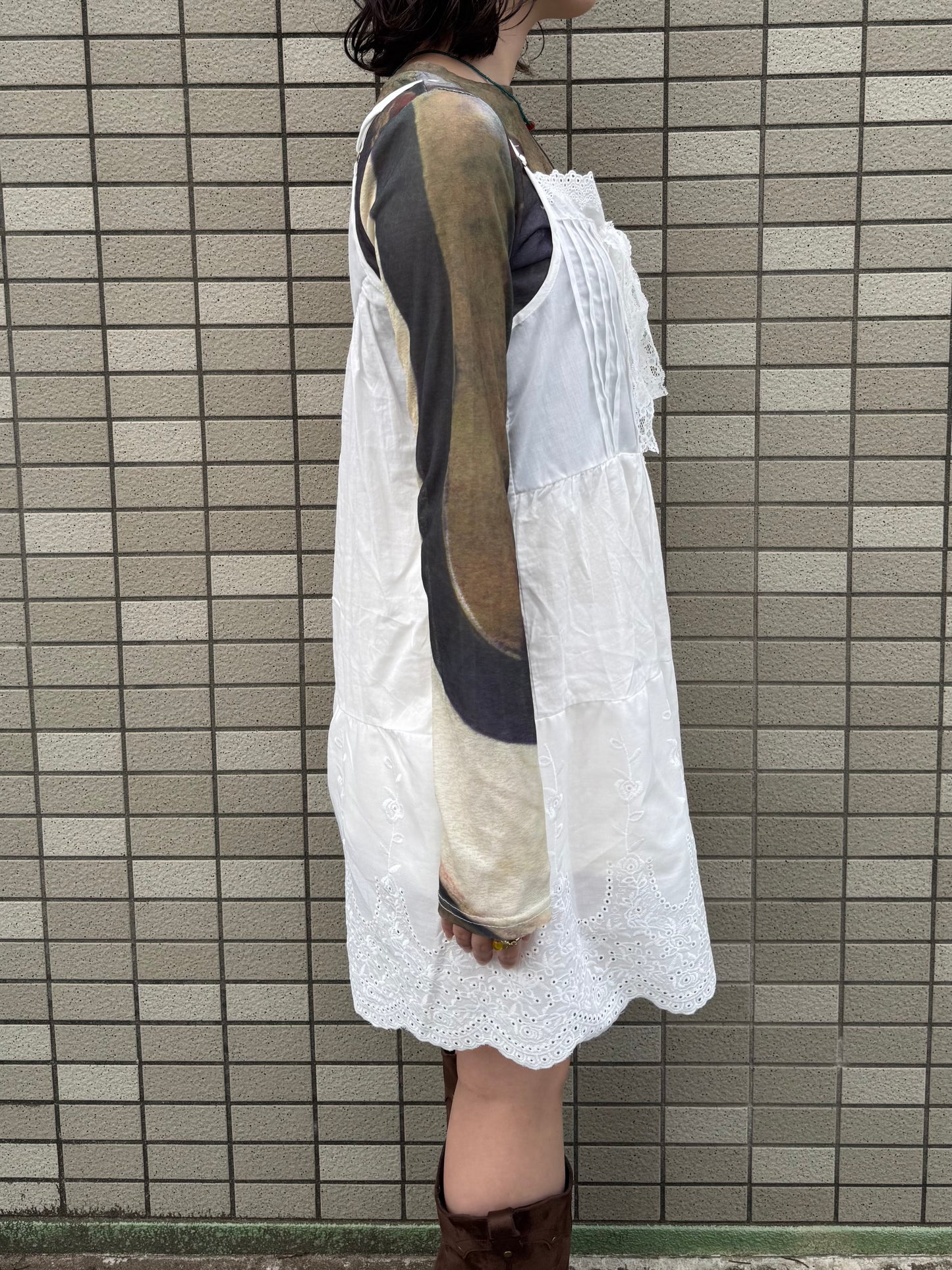 レースレイヤードキャミワンピース DPC03019