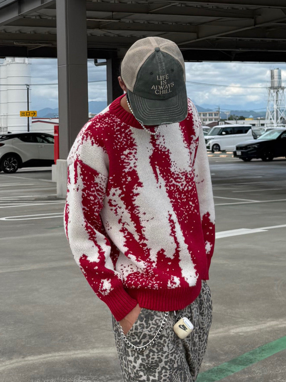 バイカラーデザインニット DPB90074