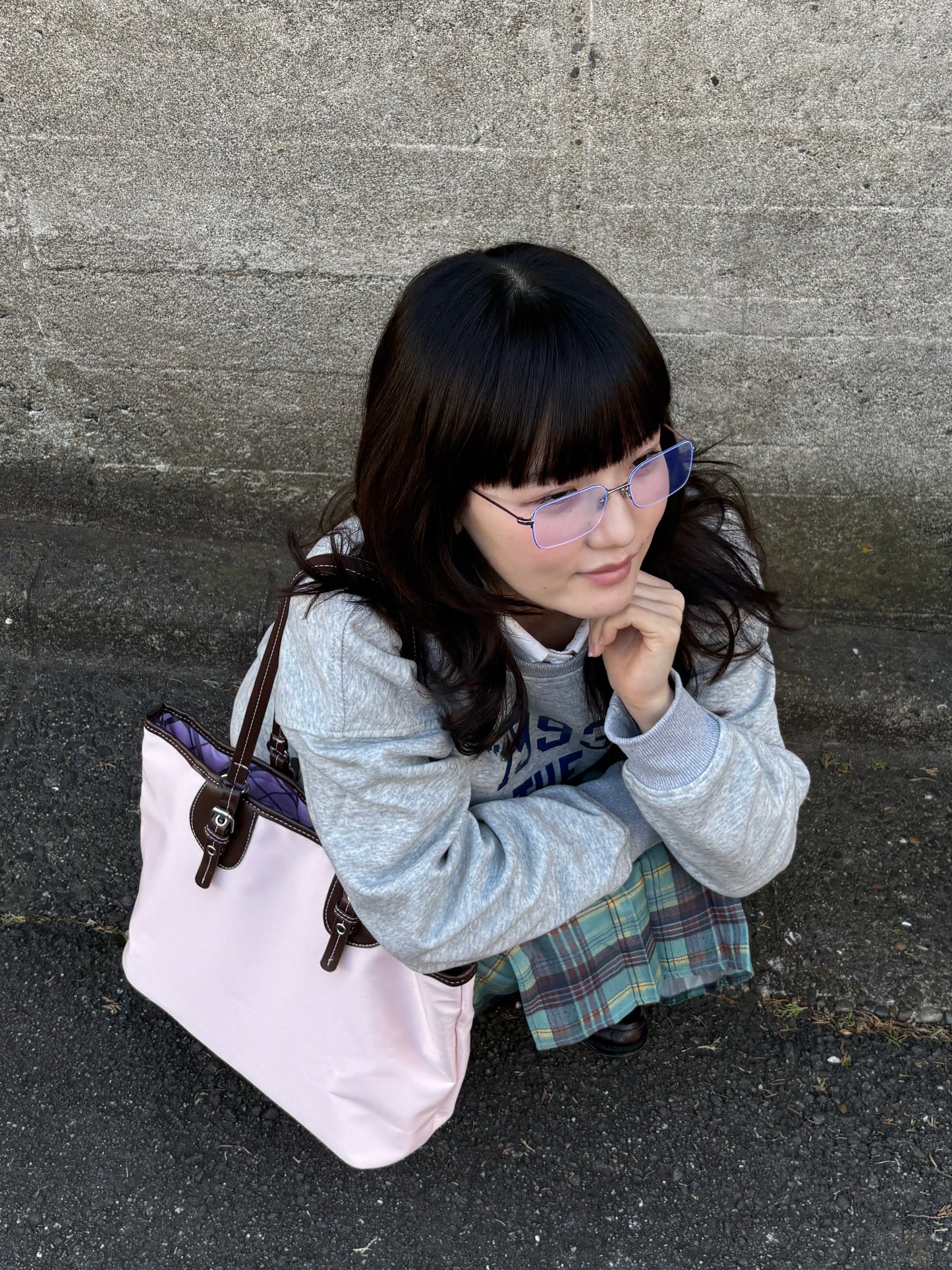 ライトグリーンプリーツチェックスカート DPA43739