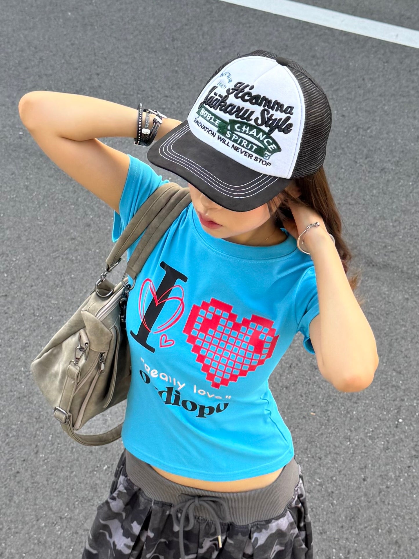 ピクセルアイラブTシャツ DPB86086