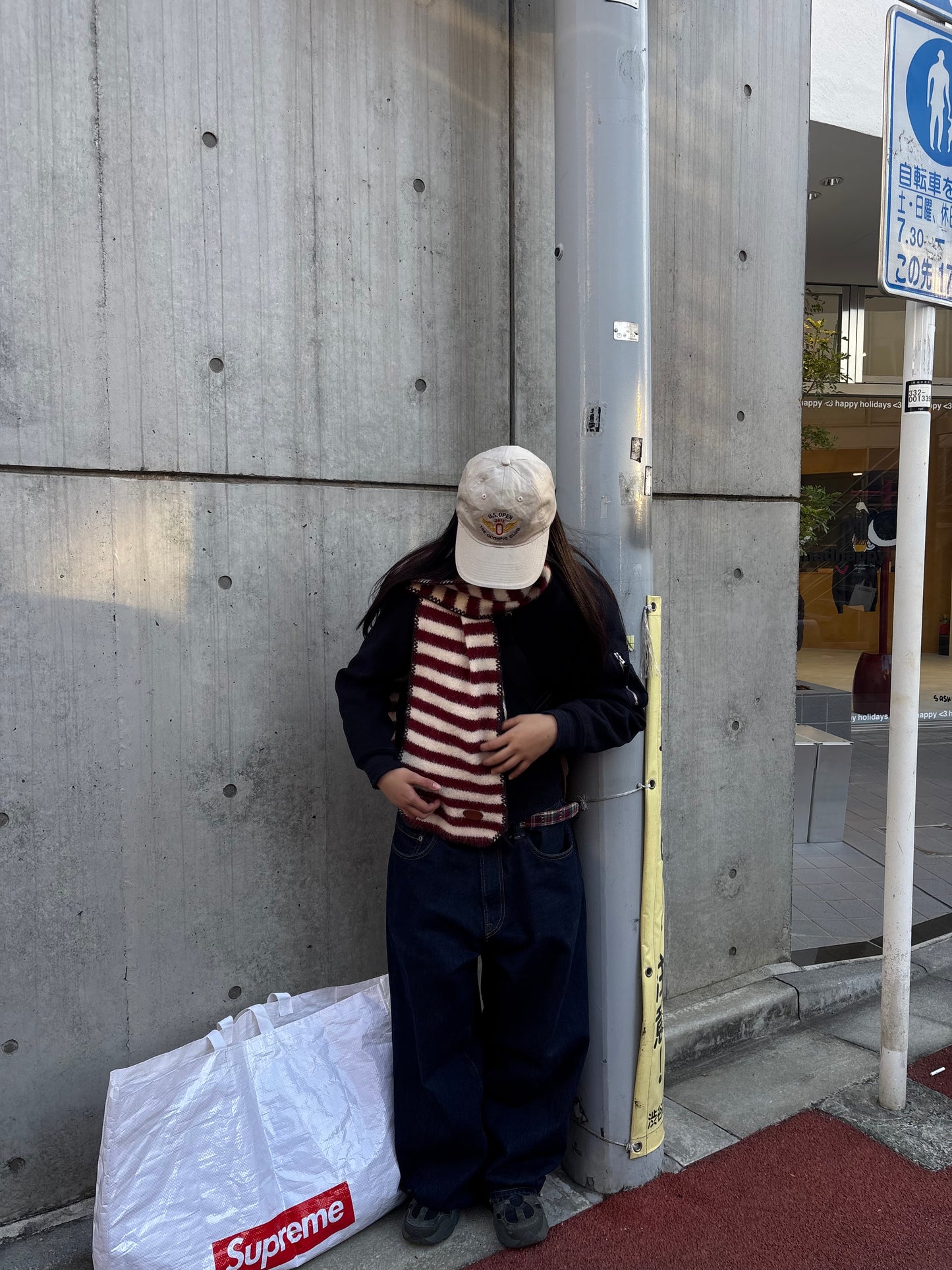 ステッチボーダーニットマフラー DPB92075