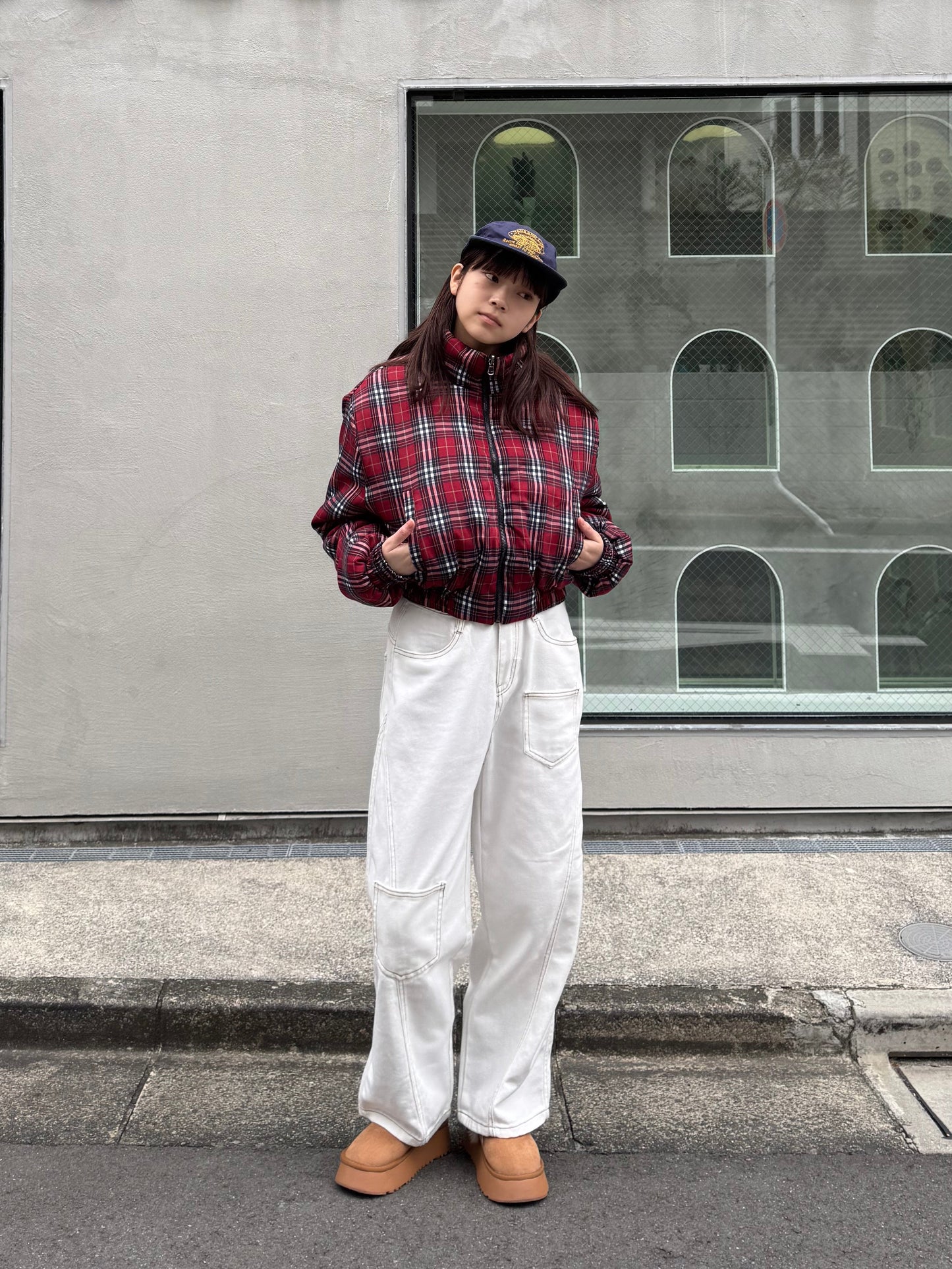 リバーシブルチェックダウンジャケット DPB91054