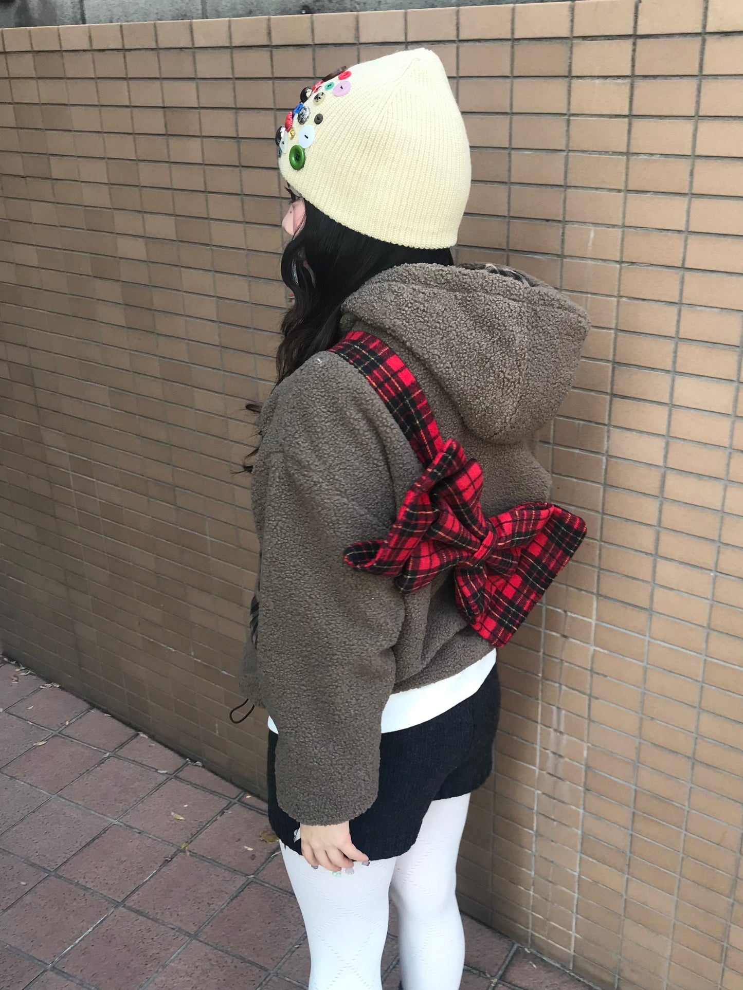 リバーシブルボアチェックアウター DPB89169