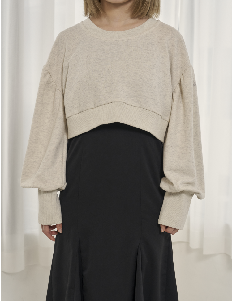 NE MULE" mini sweatshirt & camisole one-piece