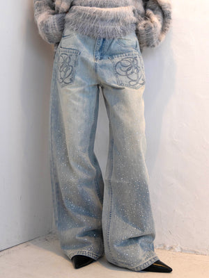 ラメストレートデニムパンツ DPC02014