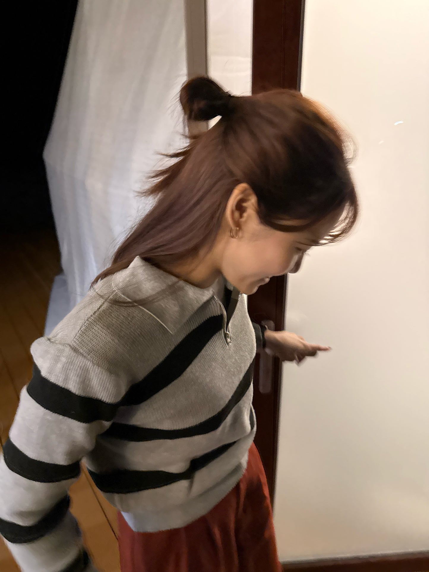 ハーフジップボーダーニット DPB47484