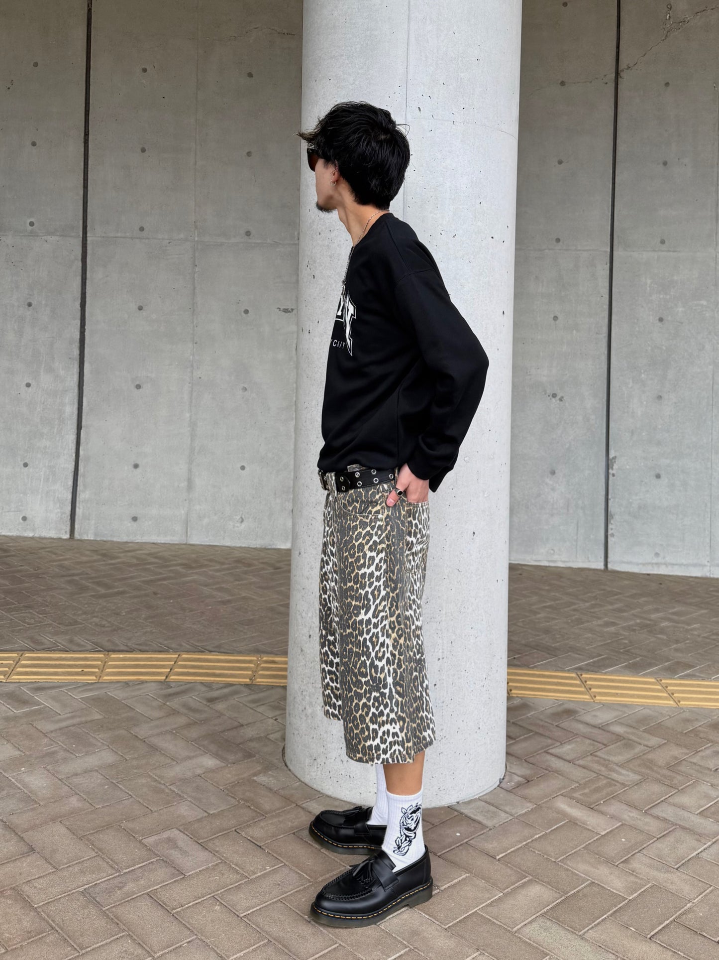 Kenshin_レオパードデニムハーフパンツ DPB73343