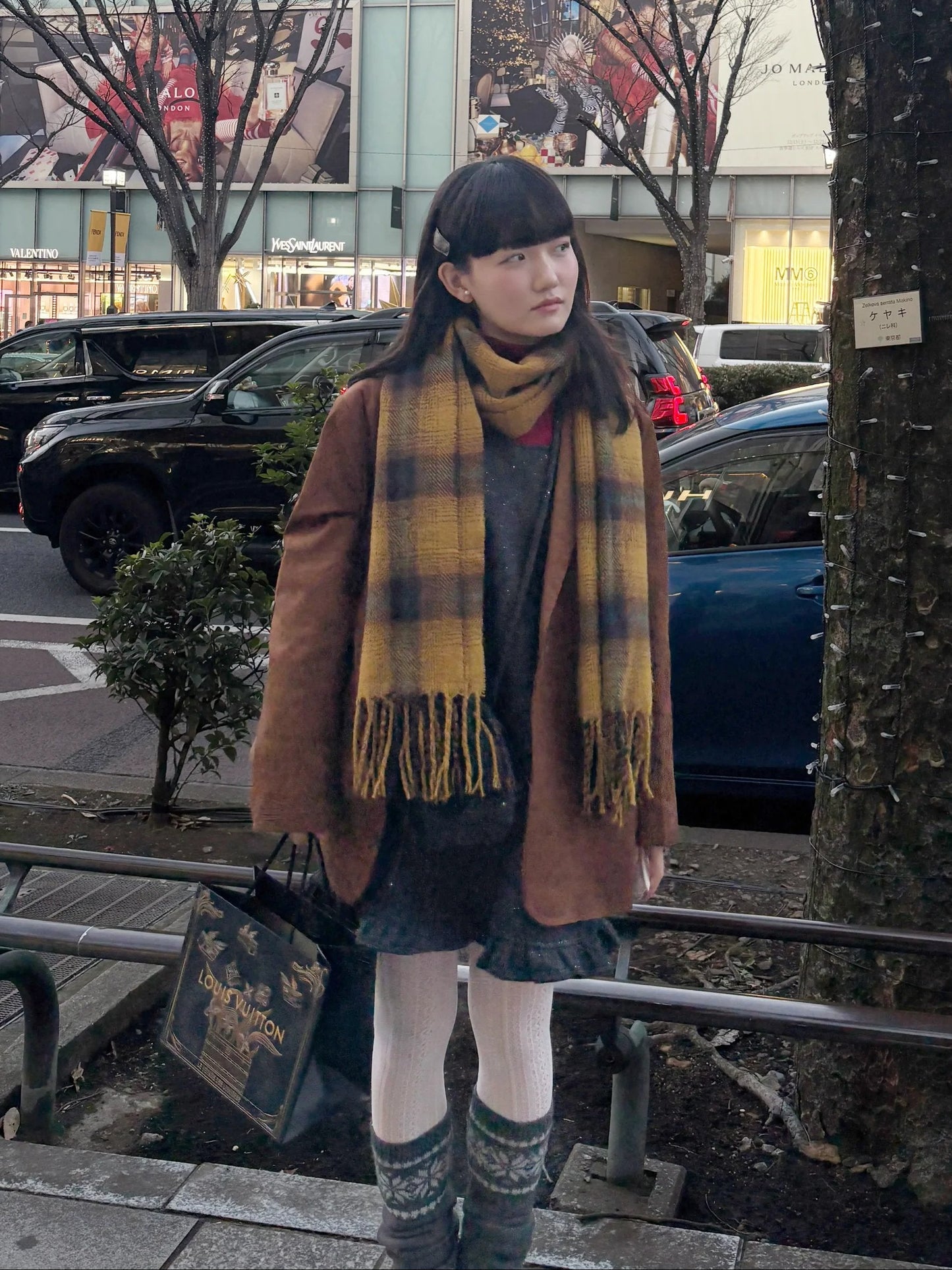 イエローチェックマフラー DPA43729