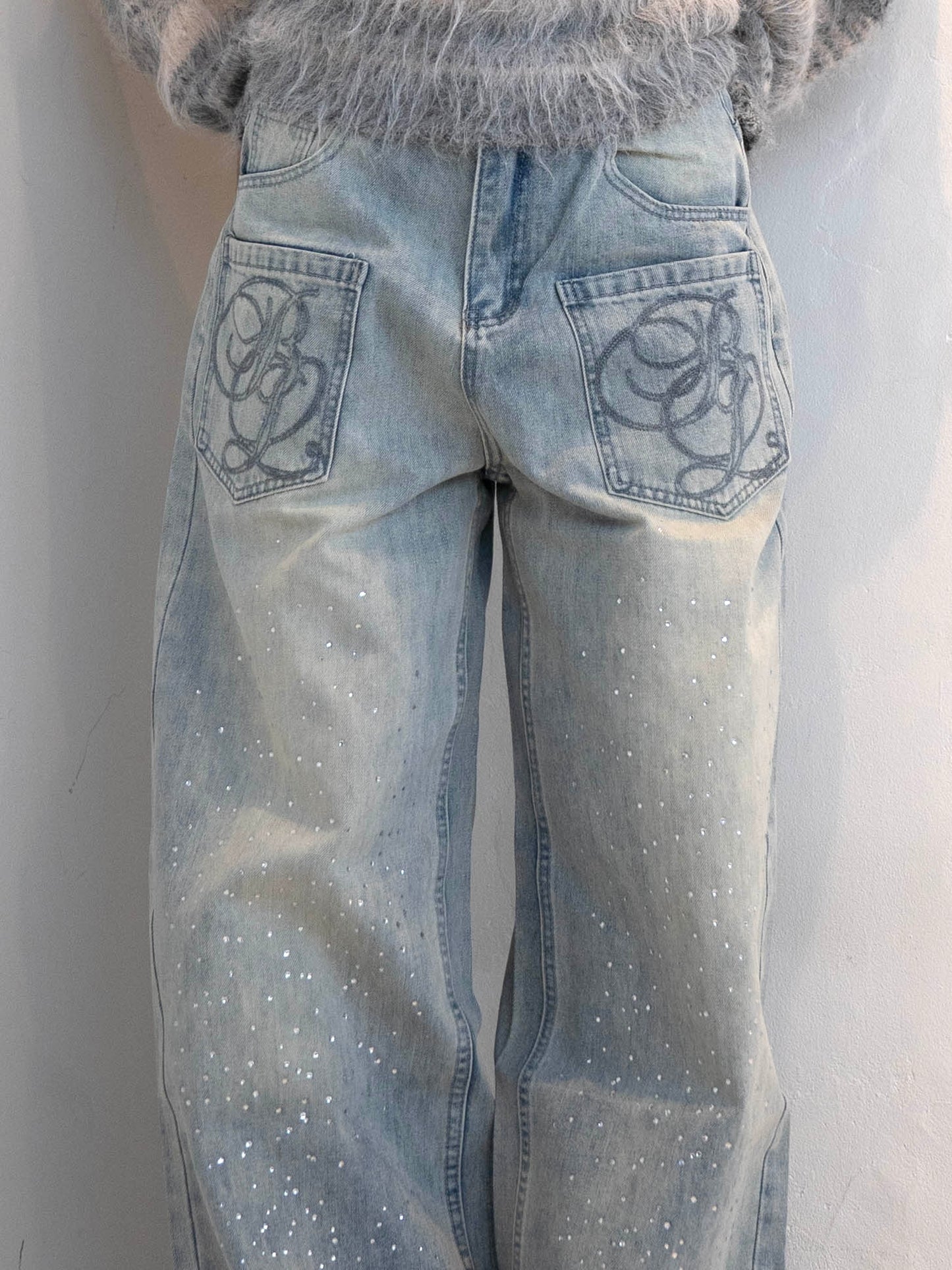 ラメストレートデニムパンツ DPC02014