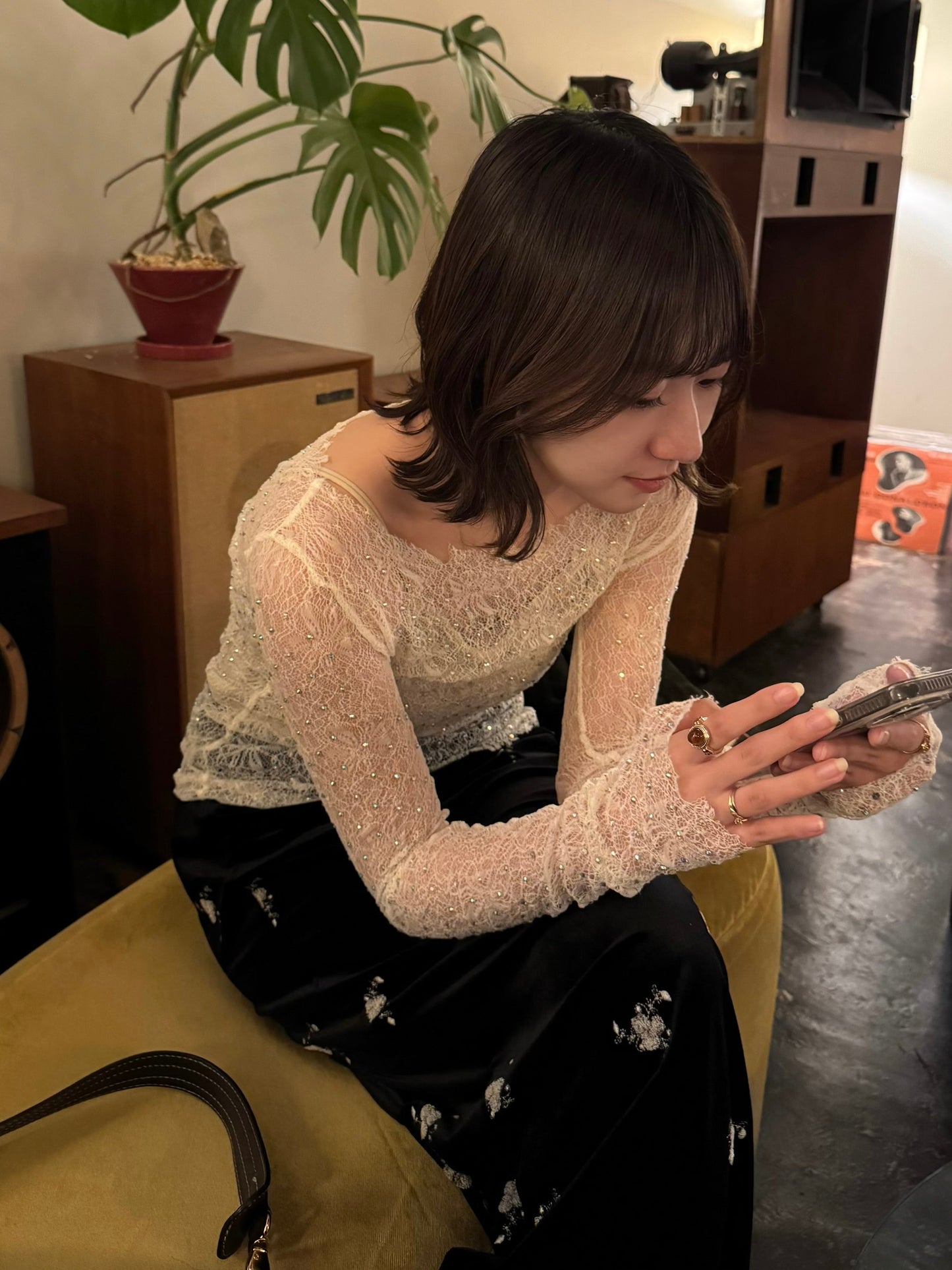 レースストーンカットソー DPC03035