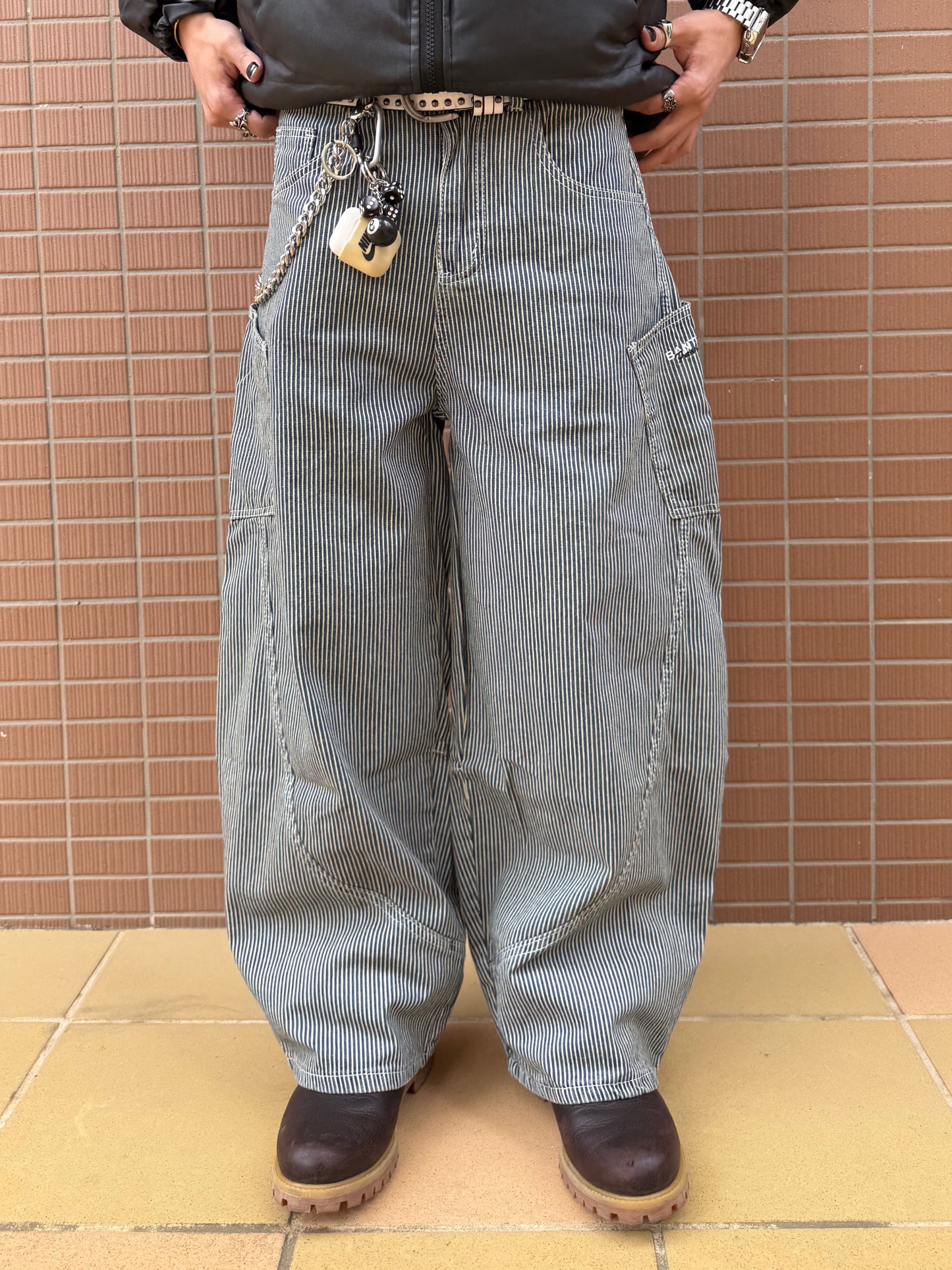 ストライプワイドデニムパンツ DPB90083