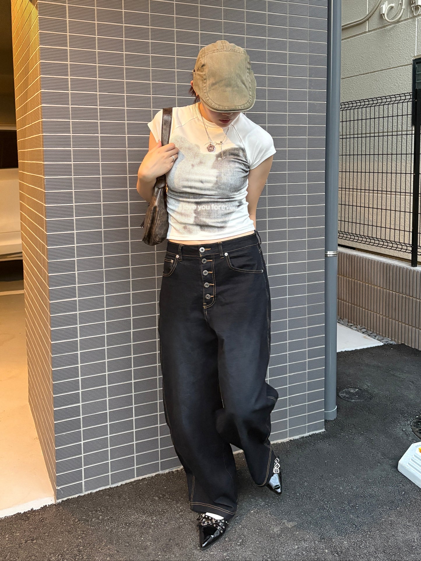 ベアプリントクロップドトップス DPC08055