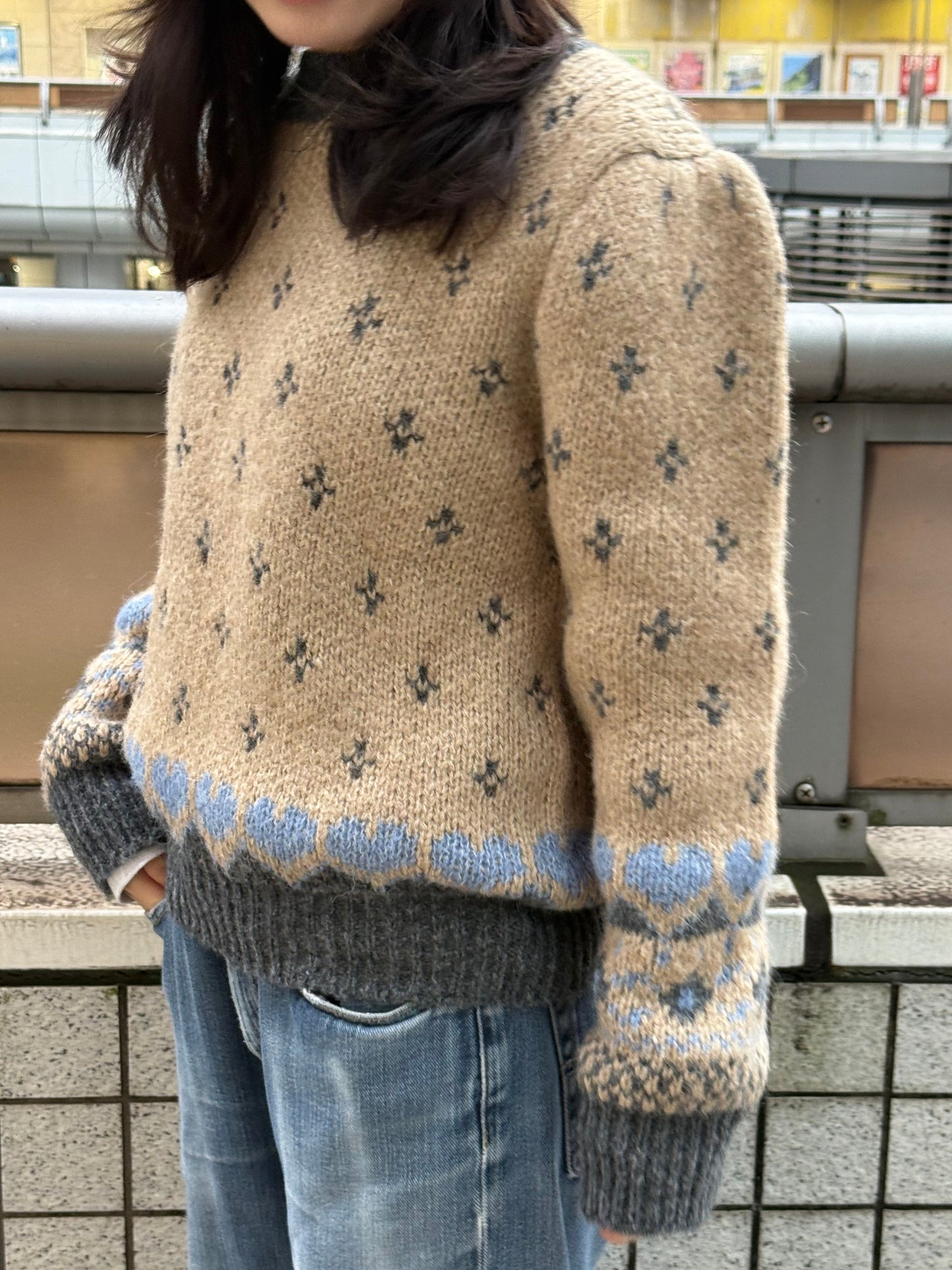 ラウンドネックスクリーンセーター DPA43710