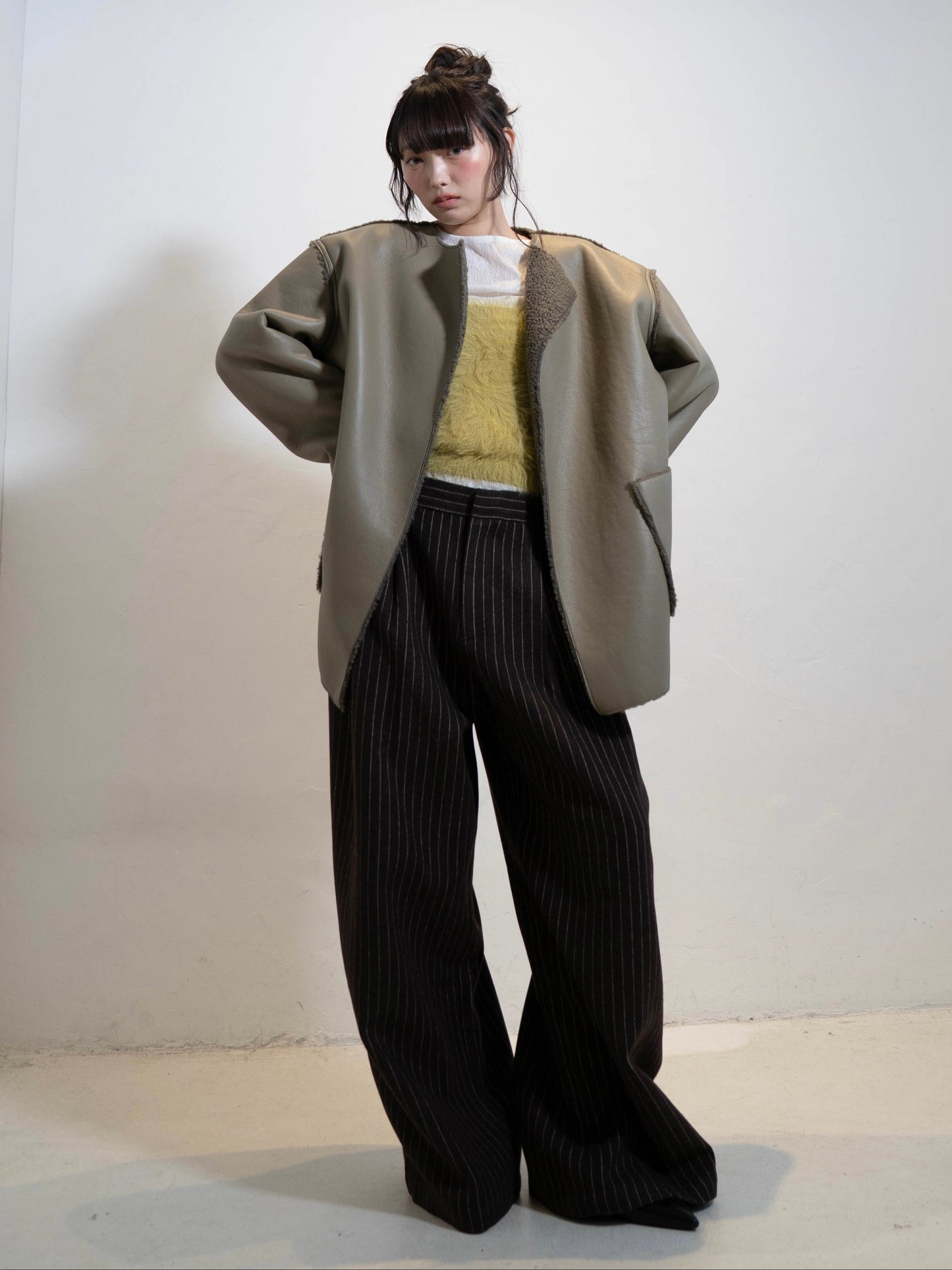 ウエストタックストライプパンツ DPC02007