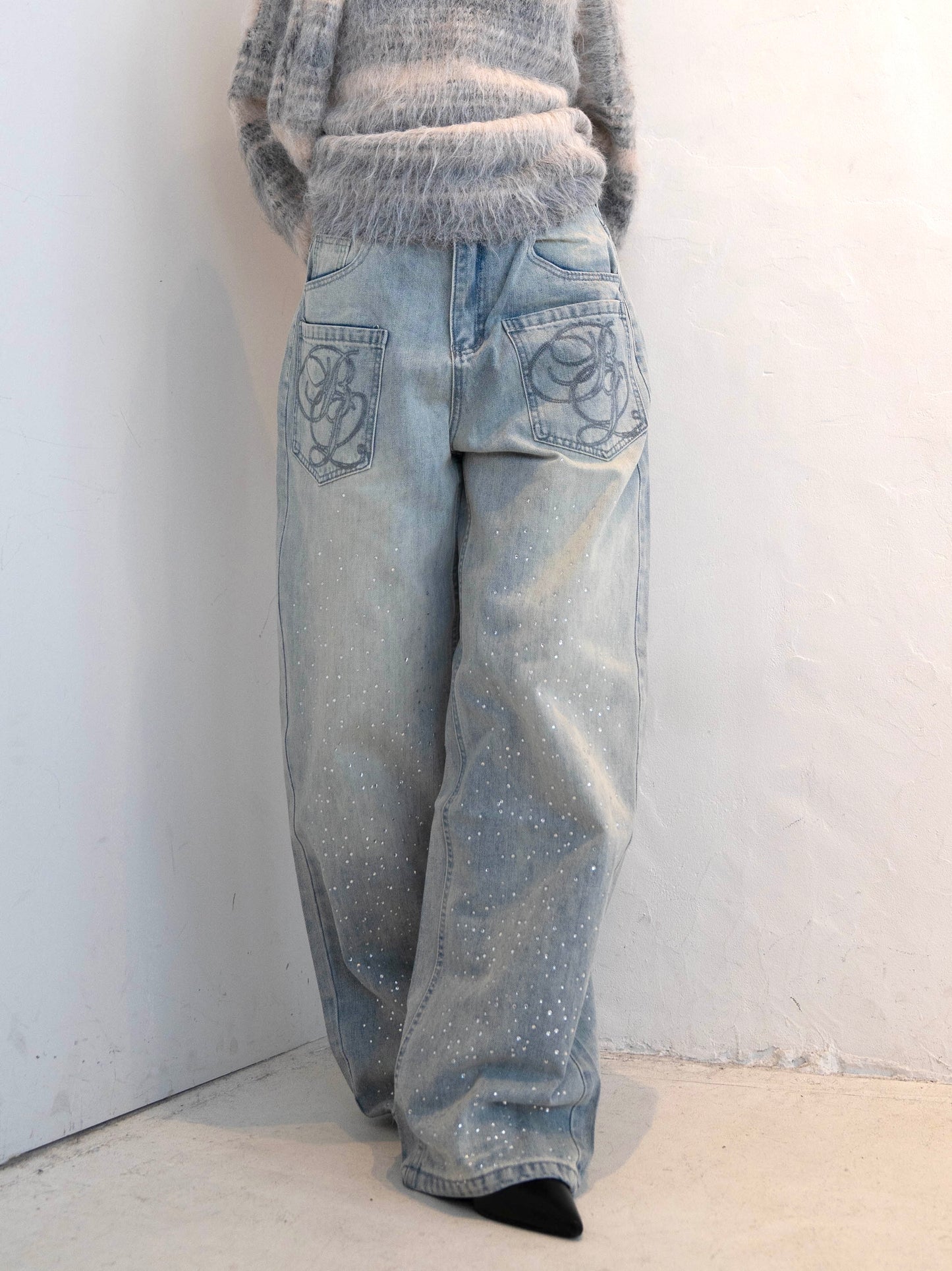 ラメストレートデニムパンツ DPC02014