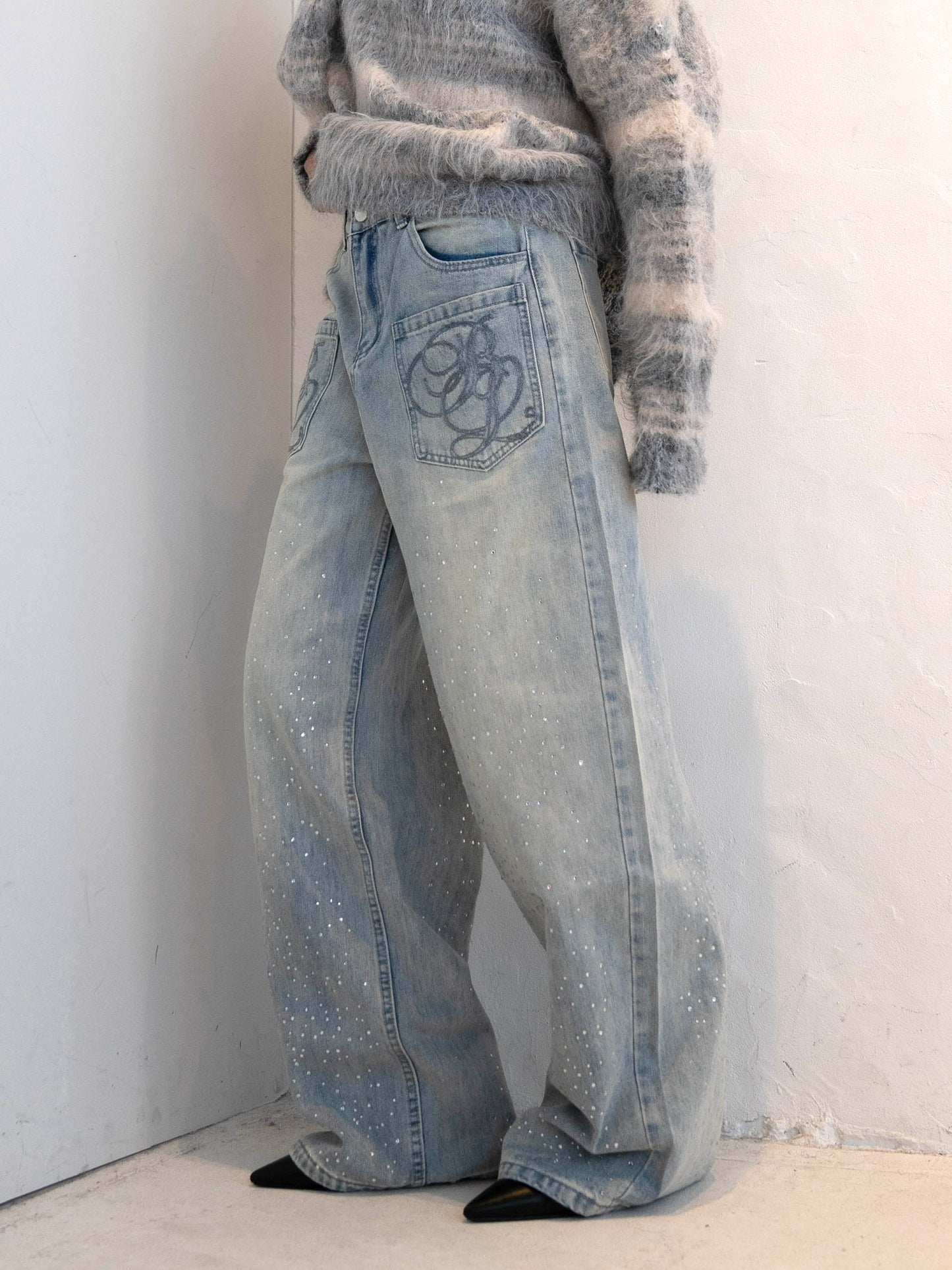 ラメストレートデニムパンツ DPC02014